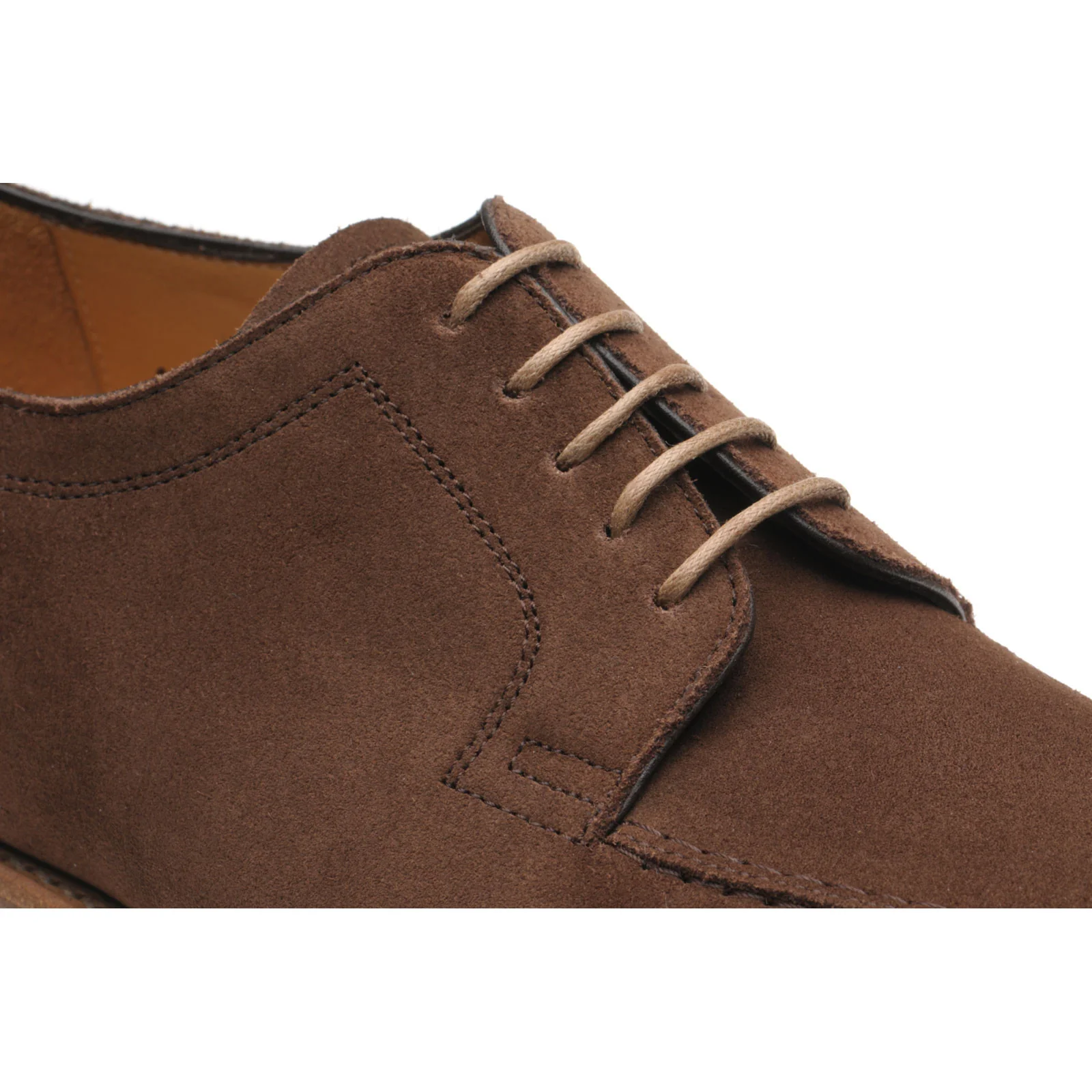 Herring Polegate mens Derby shoes in brown suede - Image 4