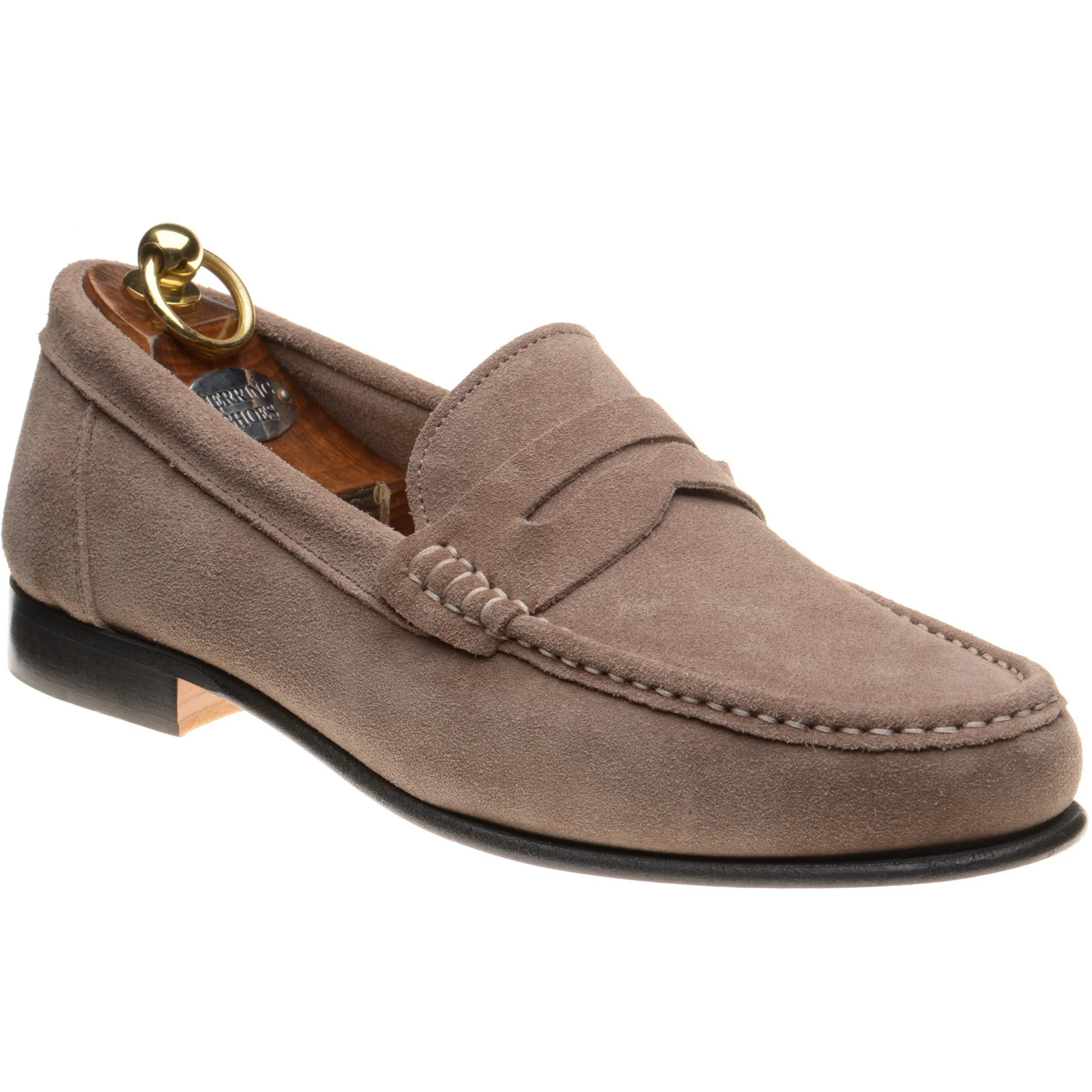 Herring Puglia mens hybrid-soled loafers in taupe suede