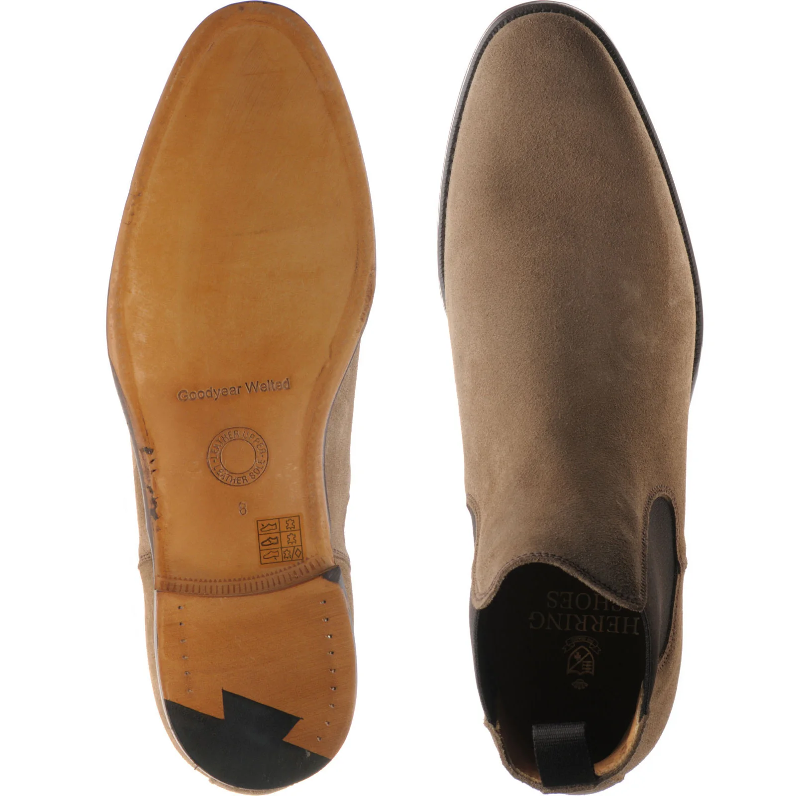 Herring Purcell II mens Chelsea boots in tabacco suede - Image 3