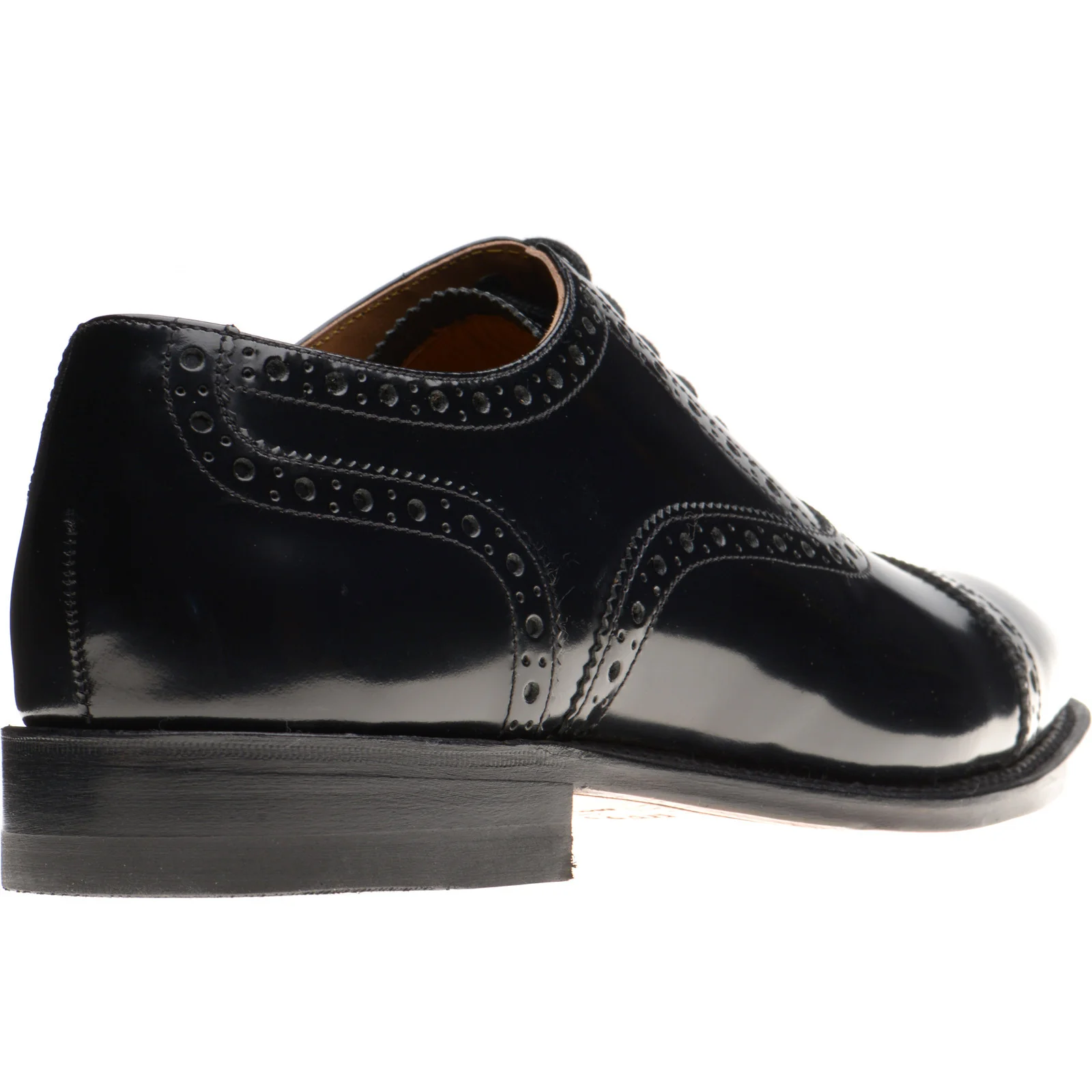 Herring Reading II mens semi-brogues in black polished - Image 4