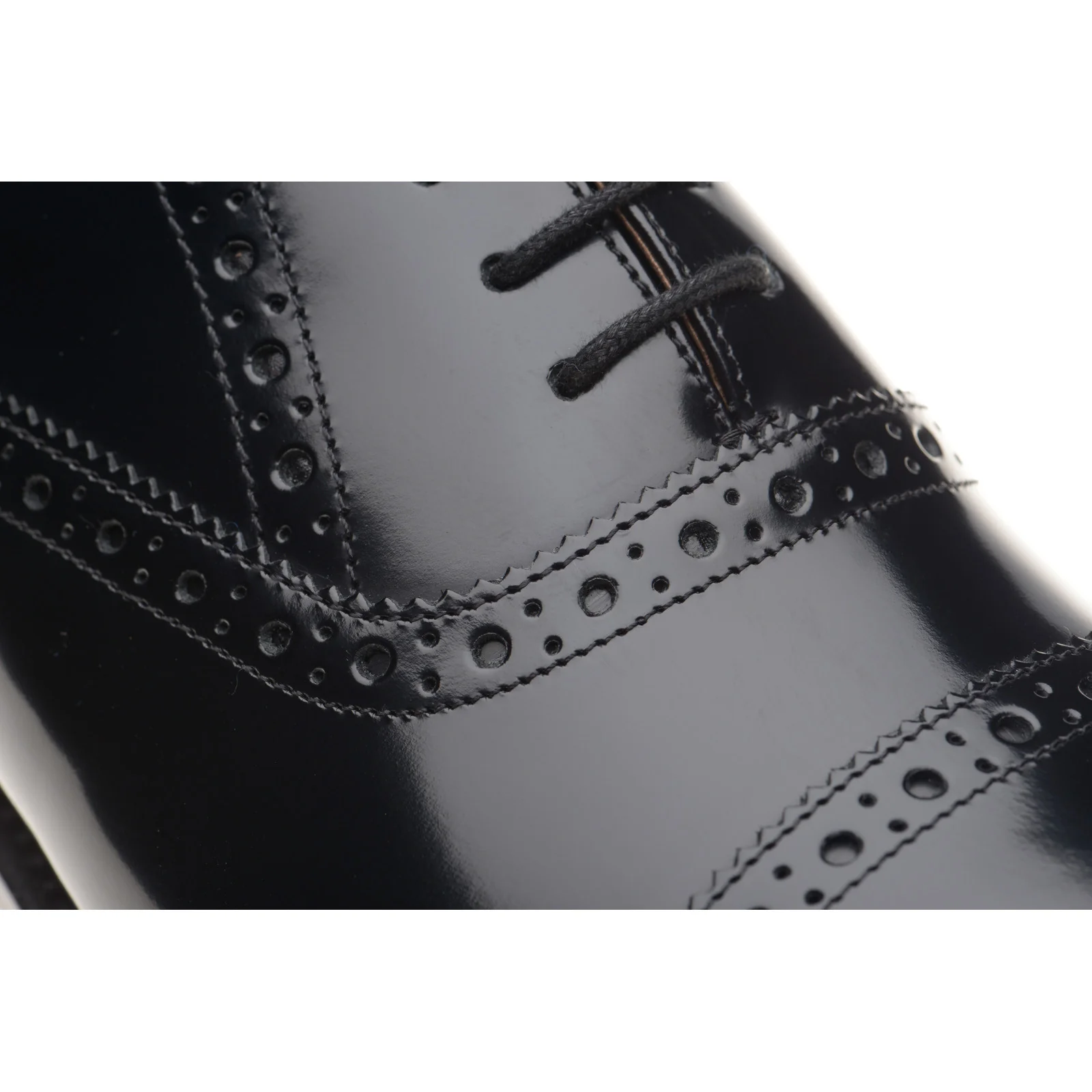 Herring Reading II mens semi-brogues in black polished - Image 5