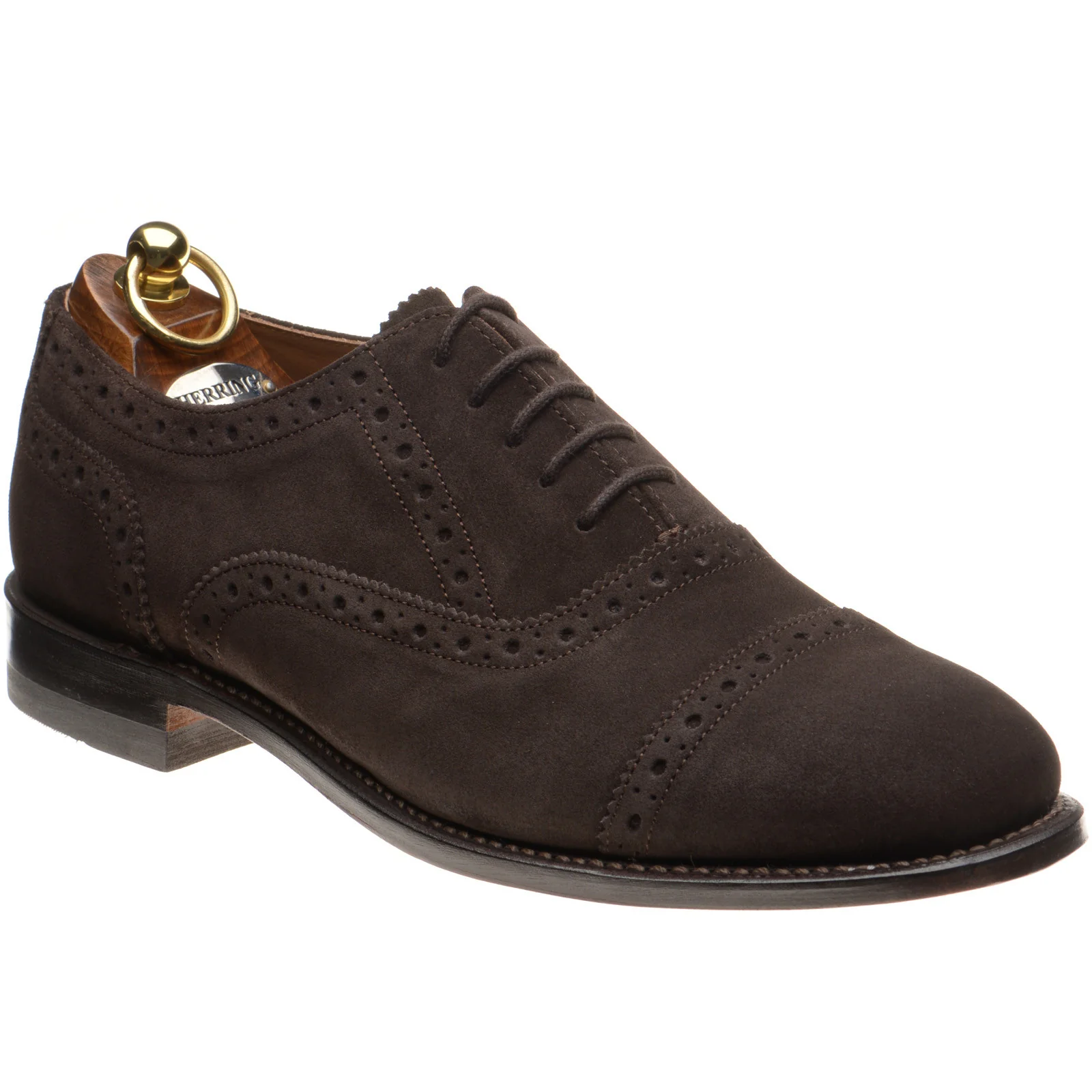 Herring Reading II mens semi-brogues in brown suede