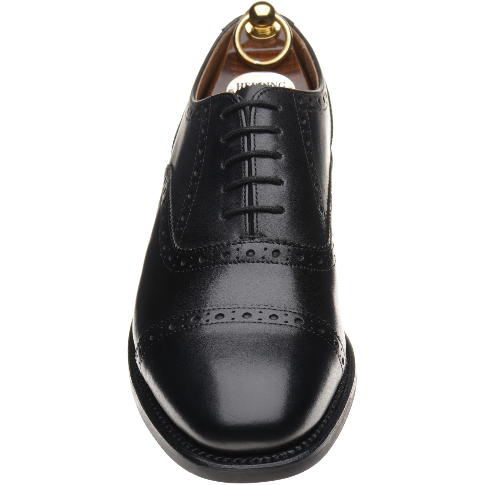 Herring Reading II (Rubber) mens rubber-soled semi-brogues in black calf - Image 2