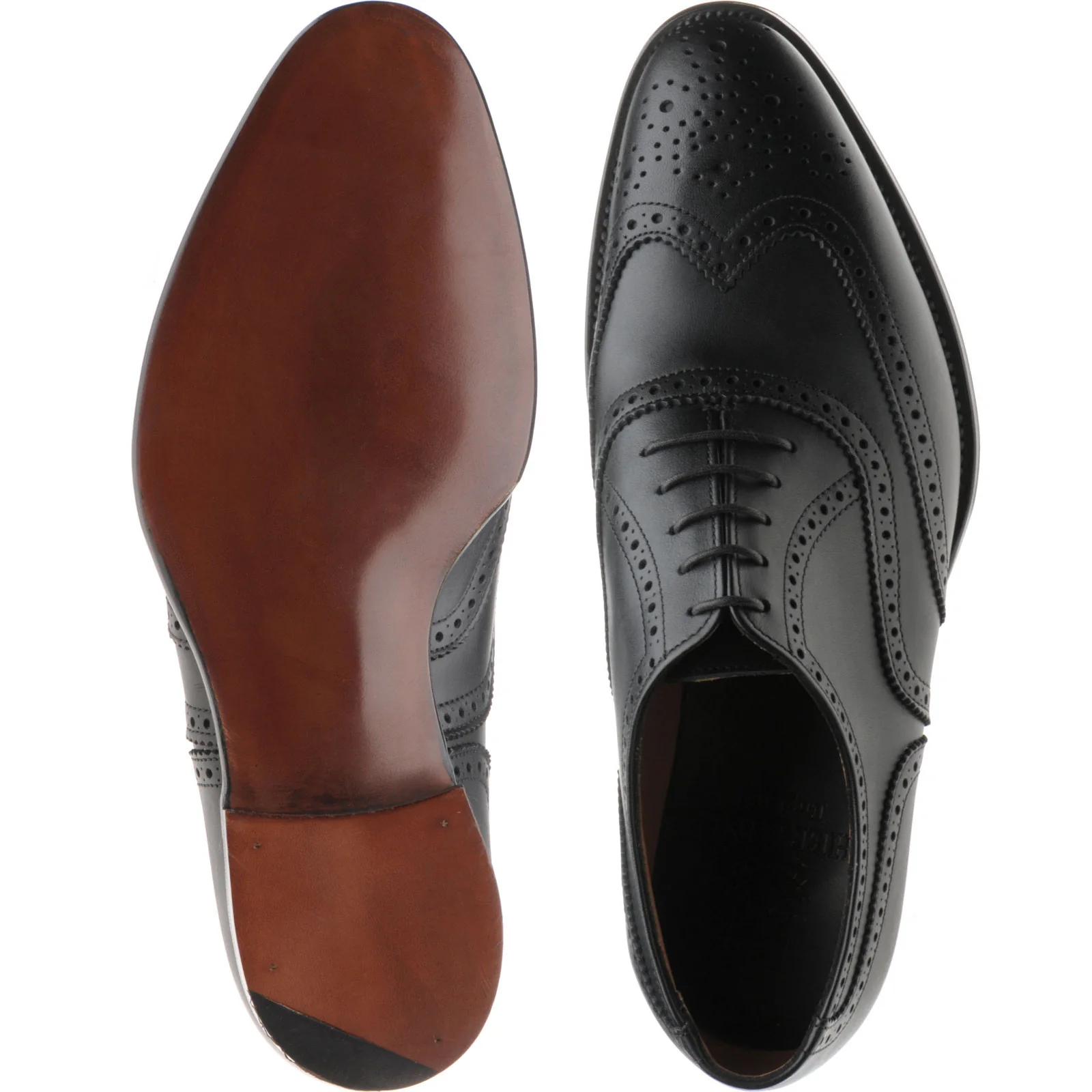 Herring Regent mens brogues in black calf - Image 3