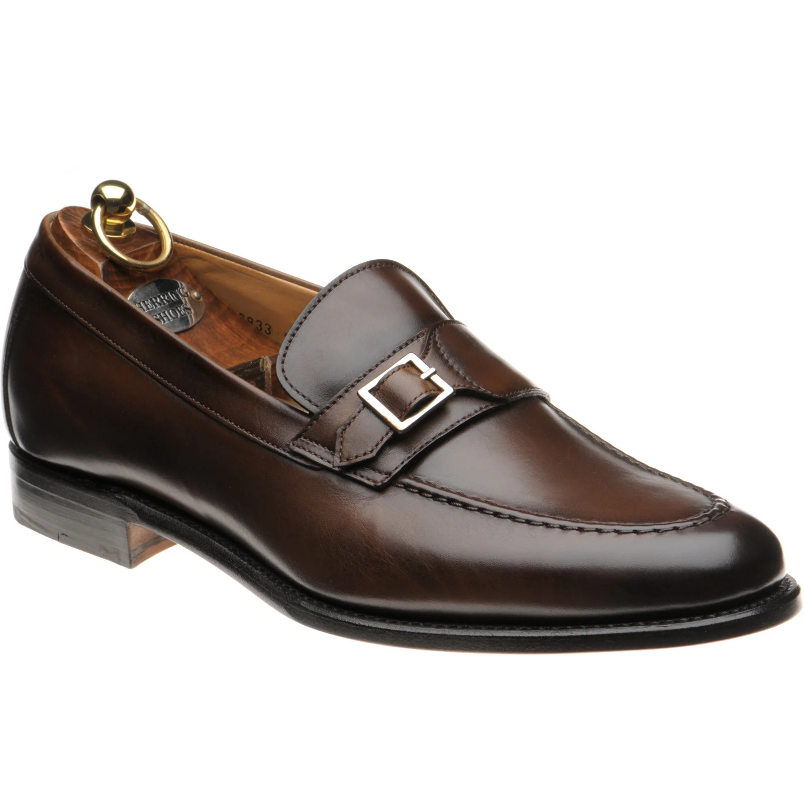Herring Rigoletto mens monk shoes in brown calf