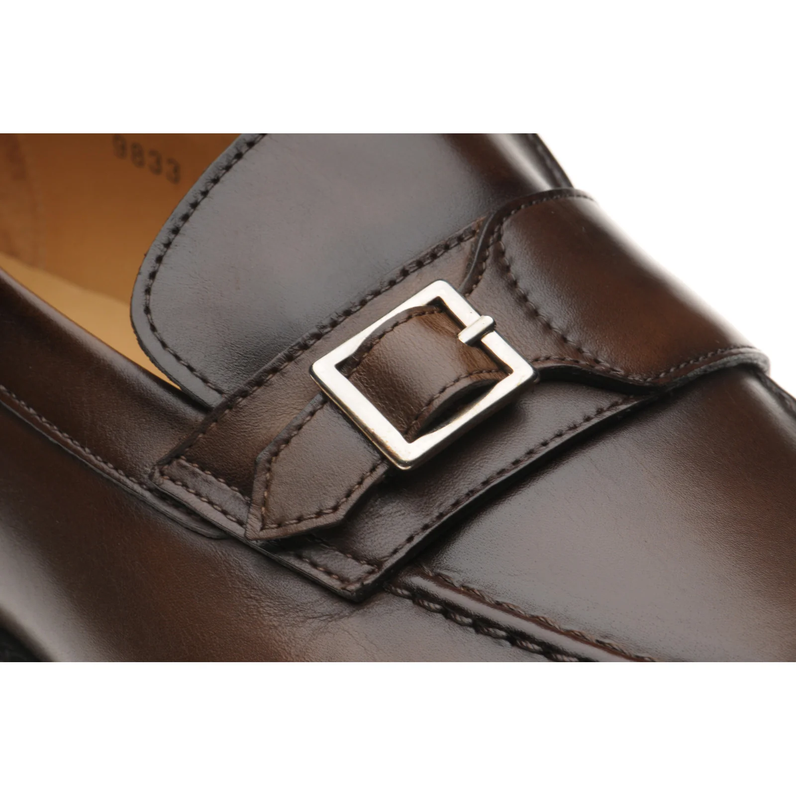 Herring Rigoletto mens monk shoes in brown calf - Image 5