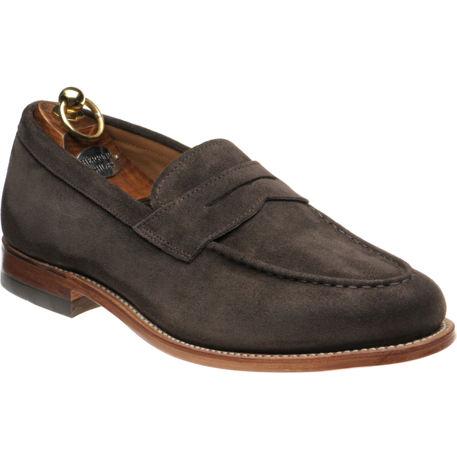 Herring Riverford mens loafers in brown suede