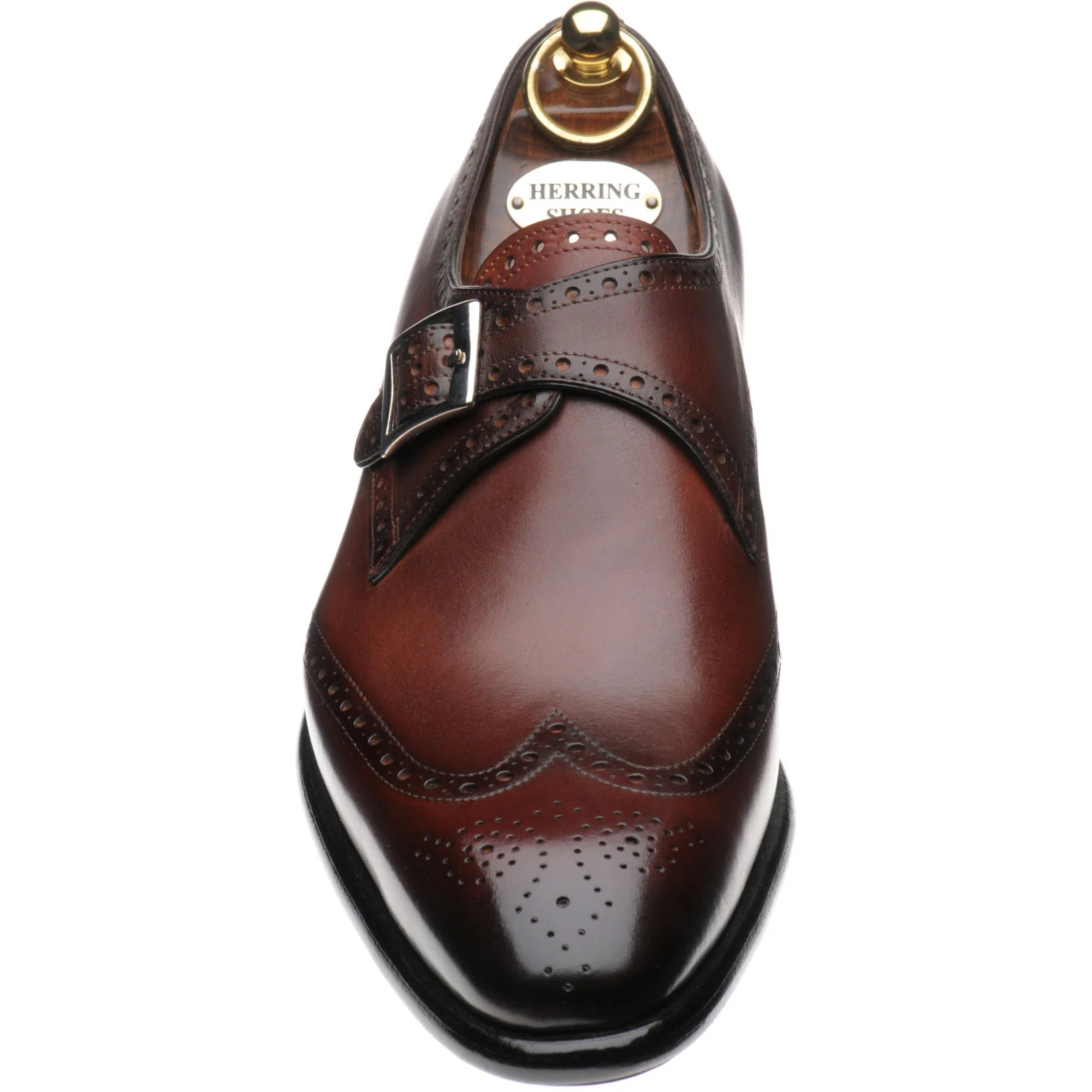Herring Roche mens monk shoes in rosewood calf - Image 2