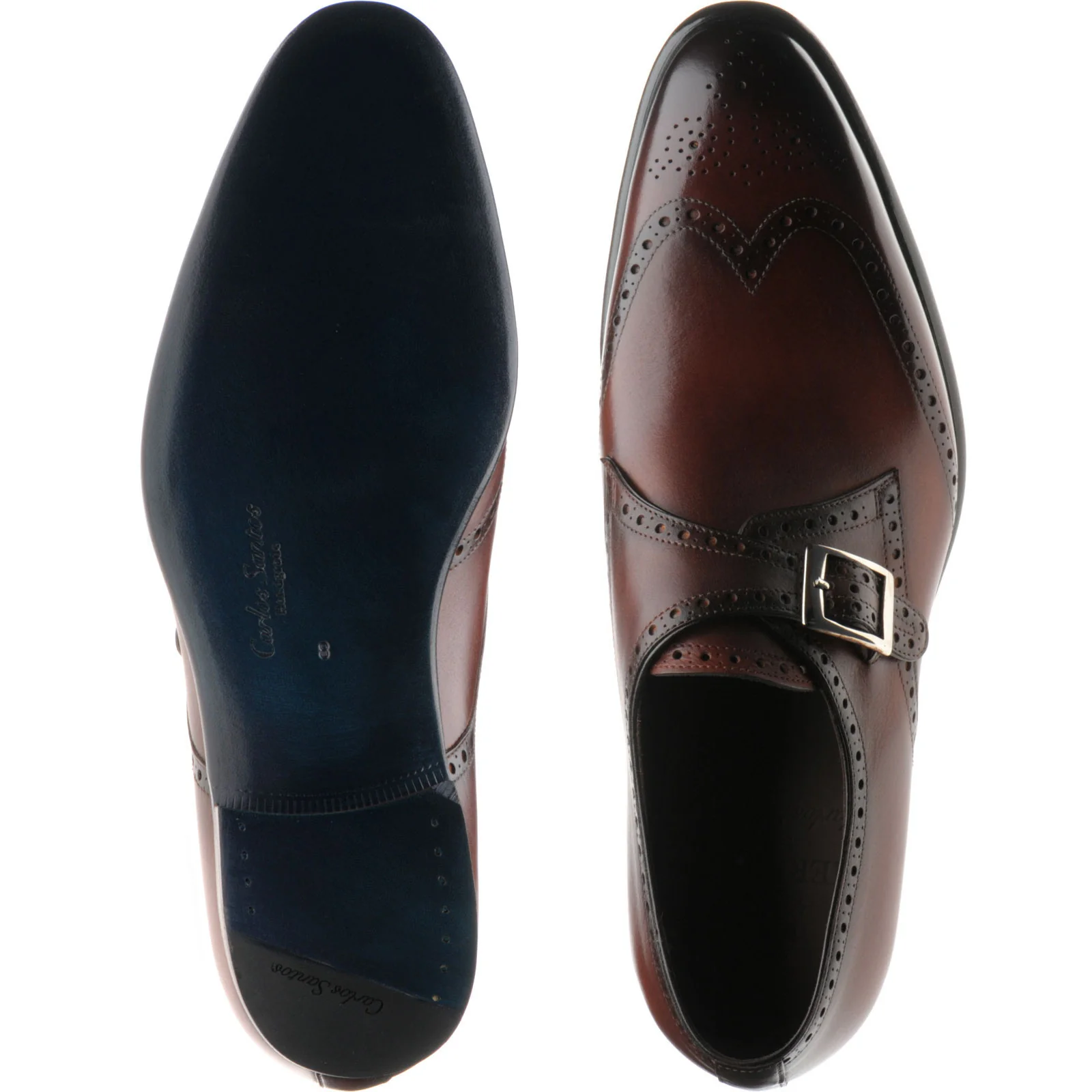 Herring Roche mens monk shoes in rosewood calf - Image 3