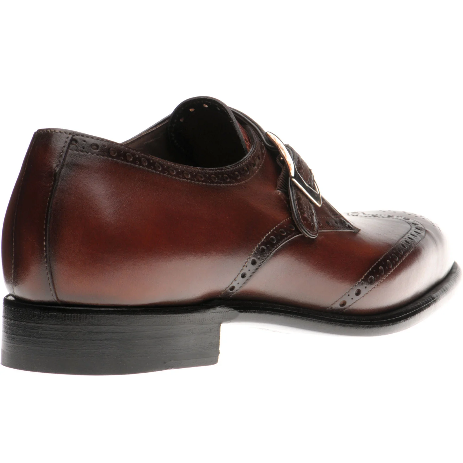 Herring Roche mens monk shoes in rosewood calf - Image 4