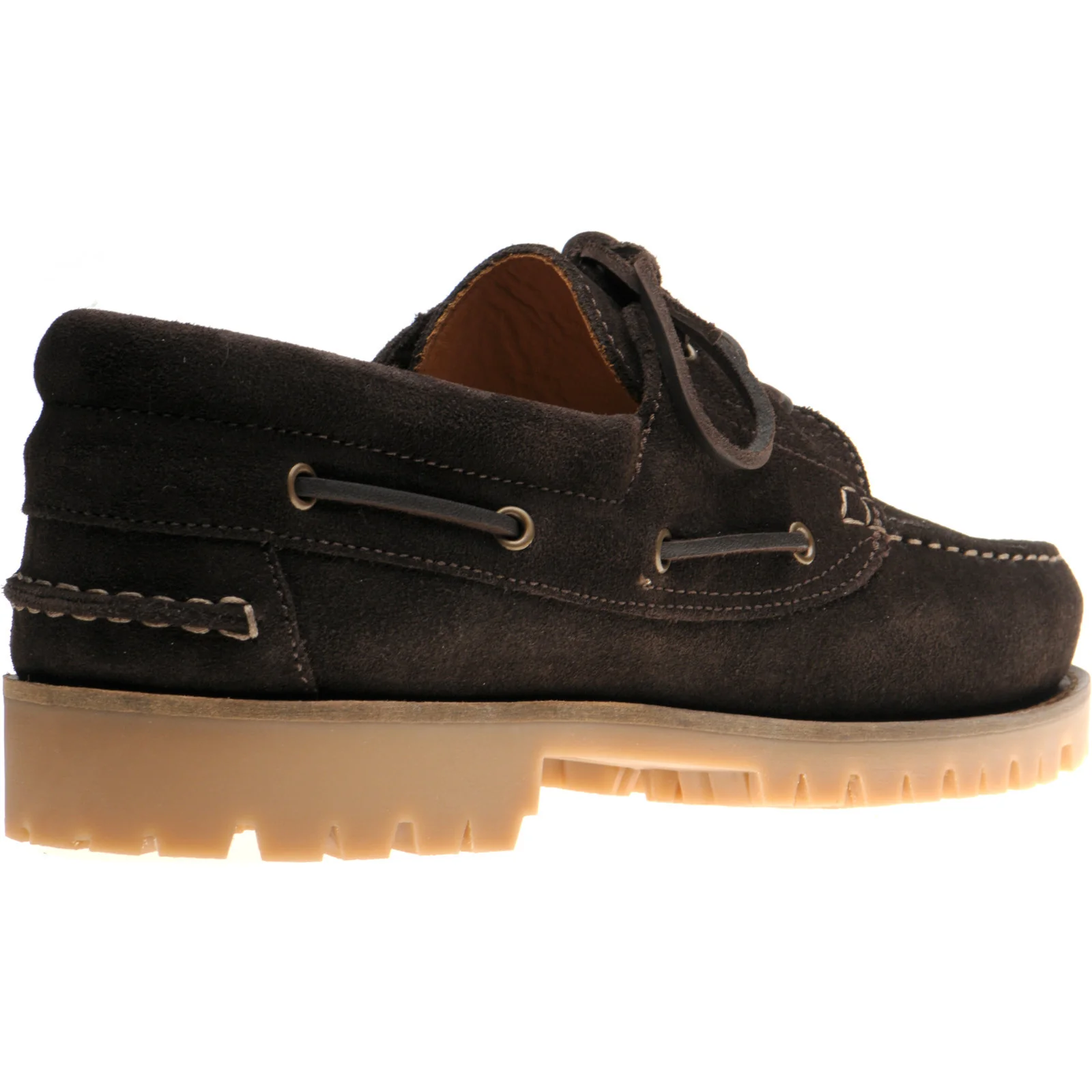 Herring Rock mens rubber-soled deck shoes in brown suede - Image 4