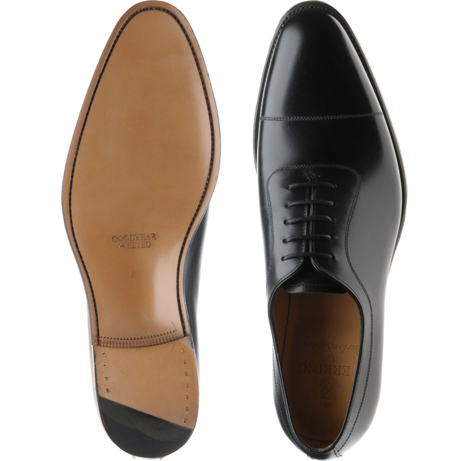 Herring Rodington mens Oxfords in black calf - Image 3