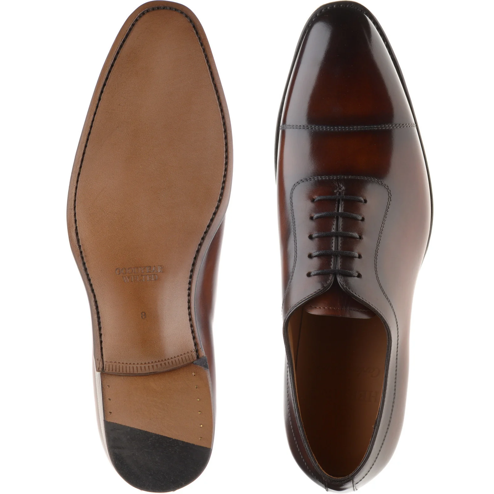 Herring Rodington mens Oxfords in rosewood calf - Image 3
