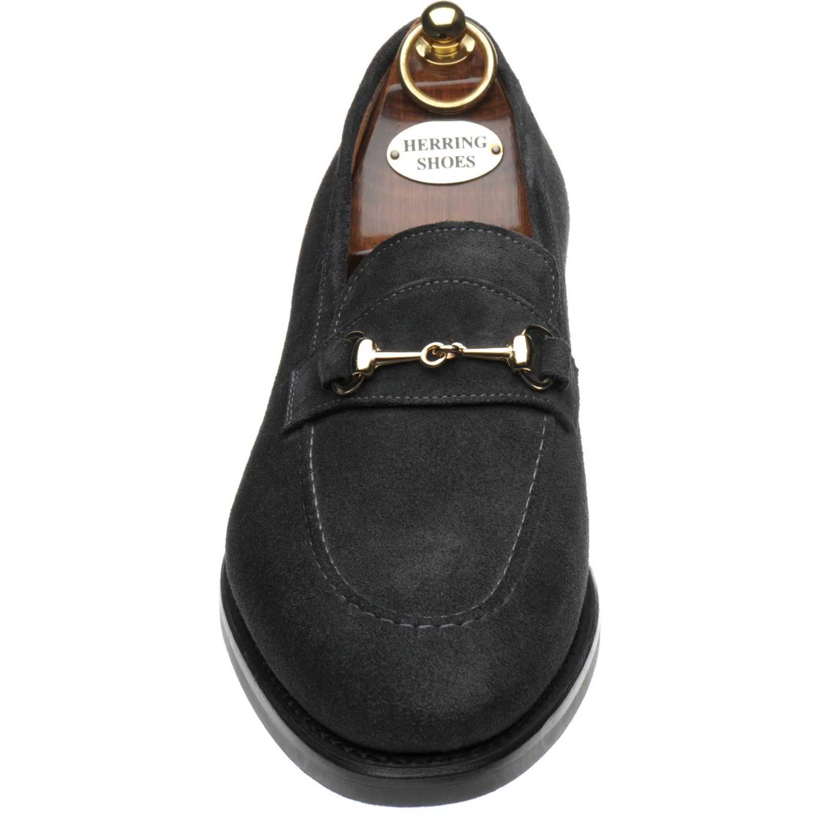 Herring Saimaa mens rubber-soled loafers in dark grey suede - Image 2