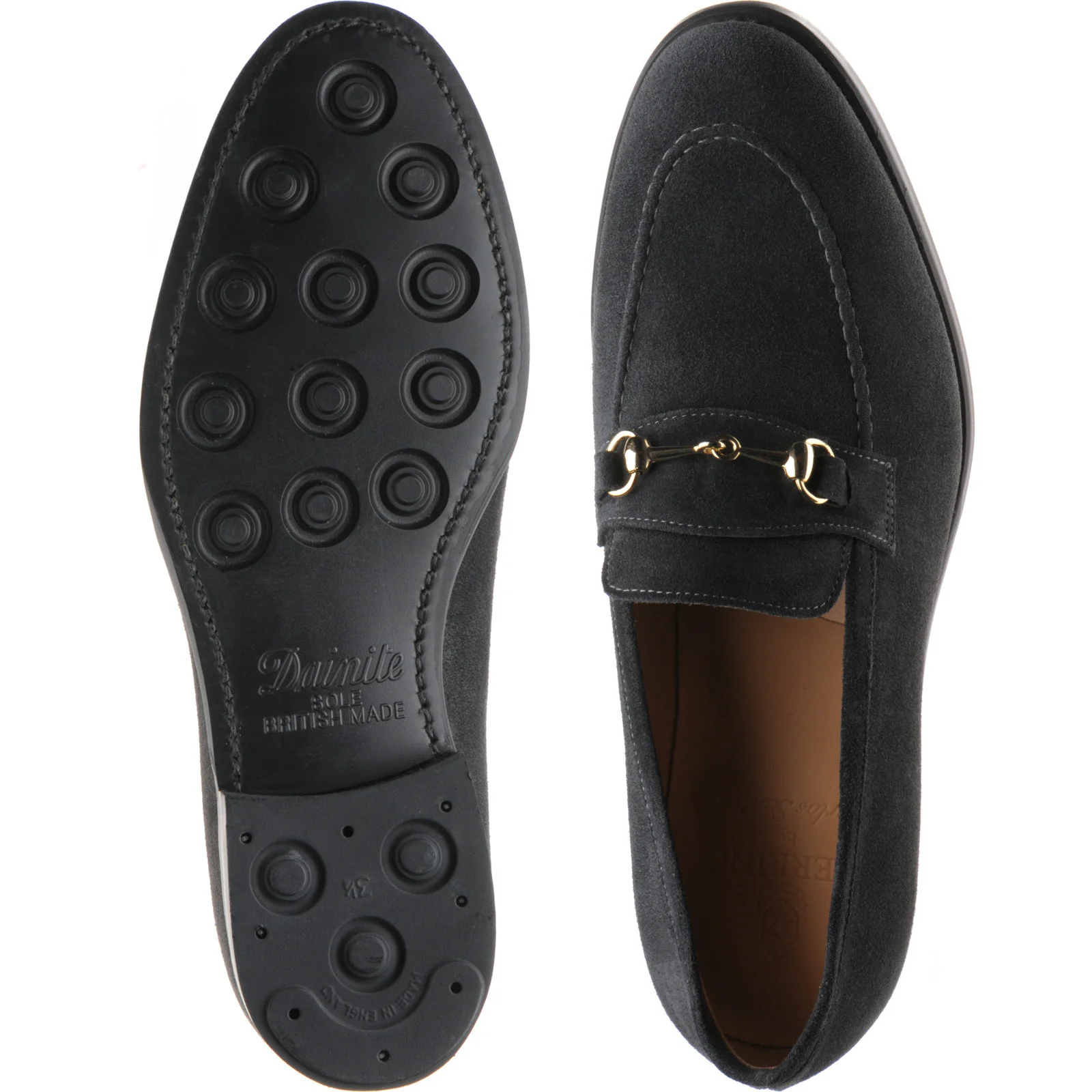 Herring Saimaa mens rubber-soled loafers in dark grey suede - Image 3