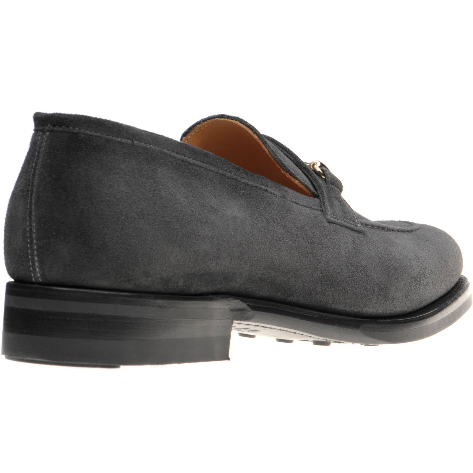 Herring Saimaa mens rubber-soled loafers in dark grey suede - Image 4
