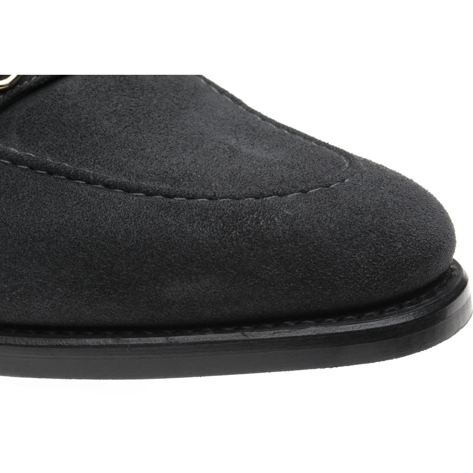 Herring Saimaa mens rubber-soled loafers in dark grey suede - Image 5