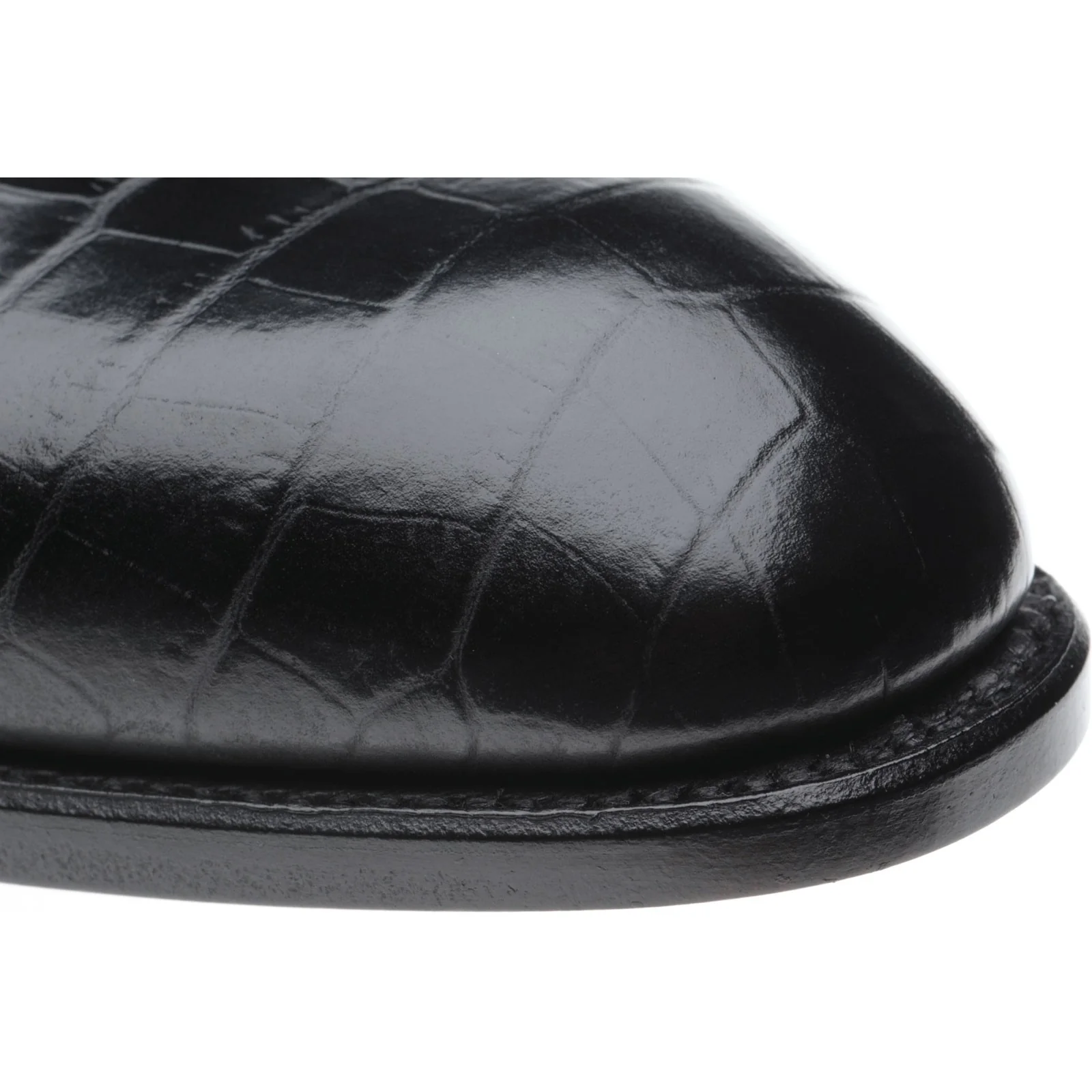Herring Salobrena mens monk shoes in black croc (second) - Image 5