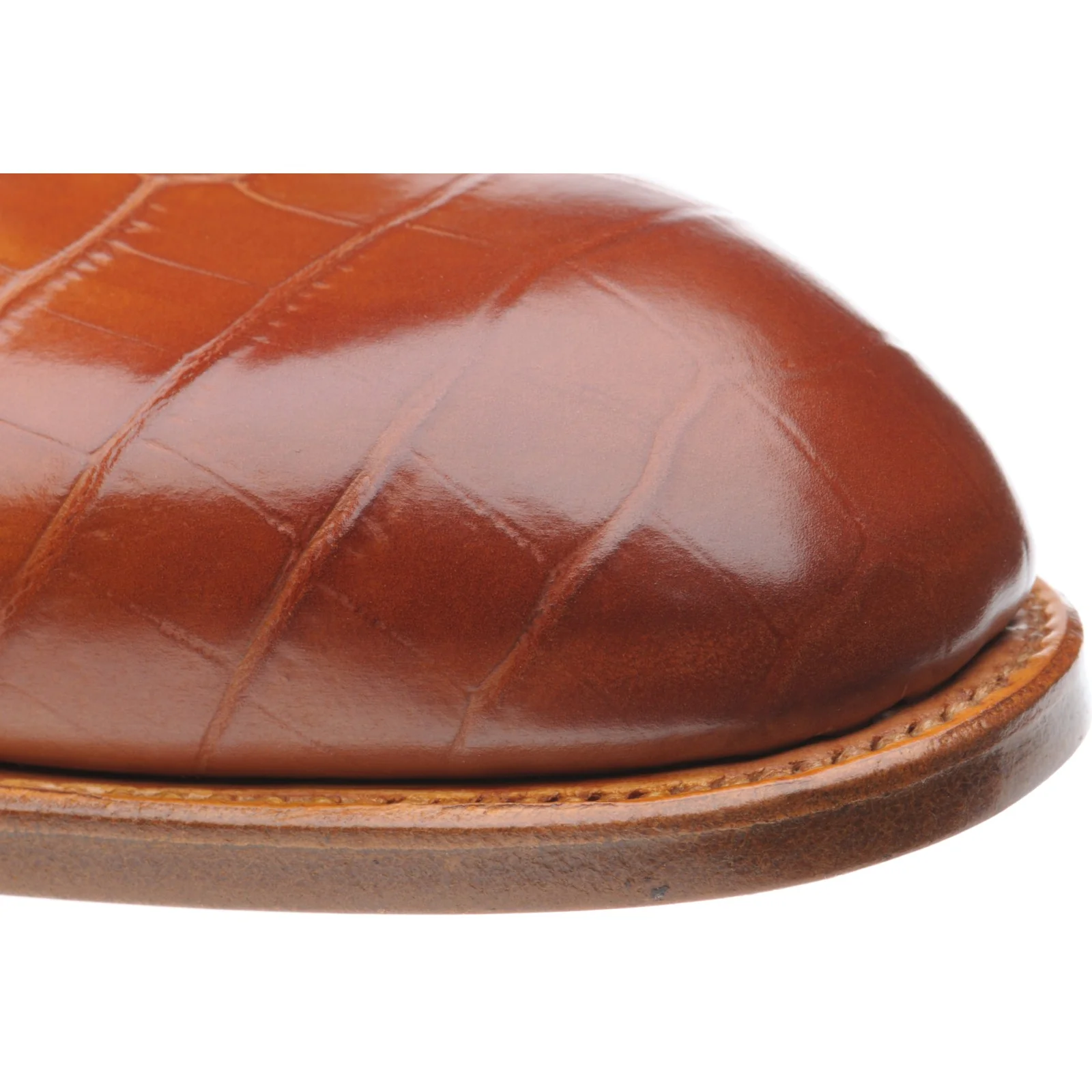 Herring Salobrena mens monk shoes in chestnut croc - Image 5