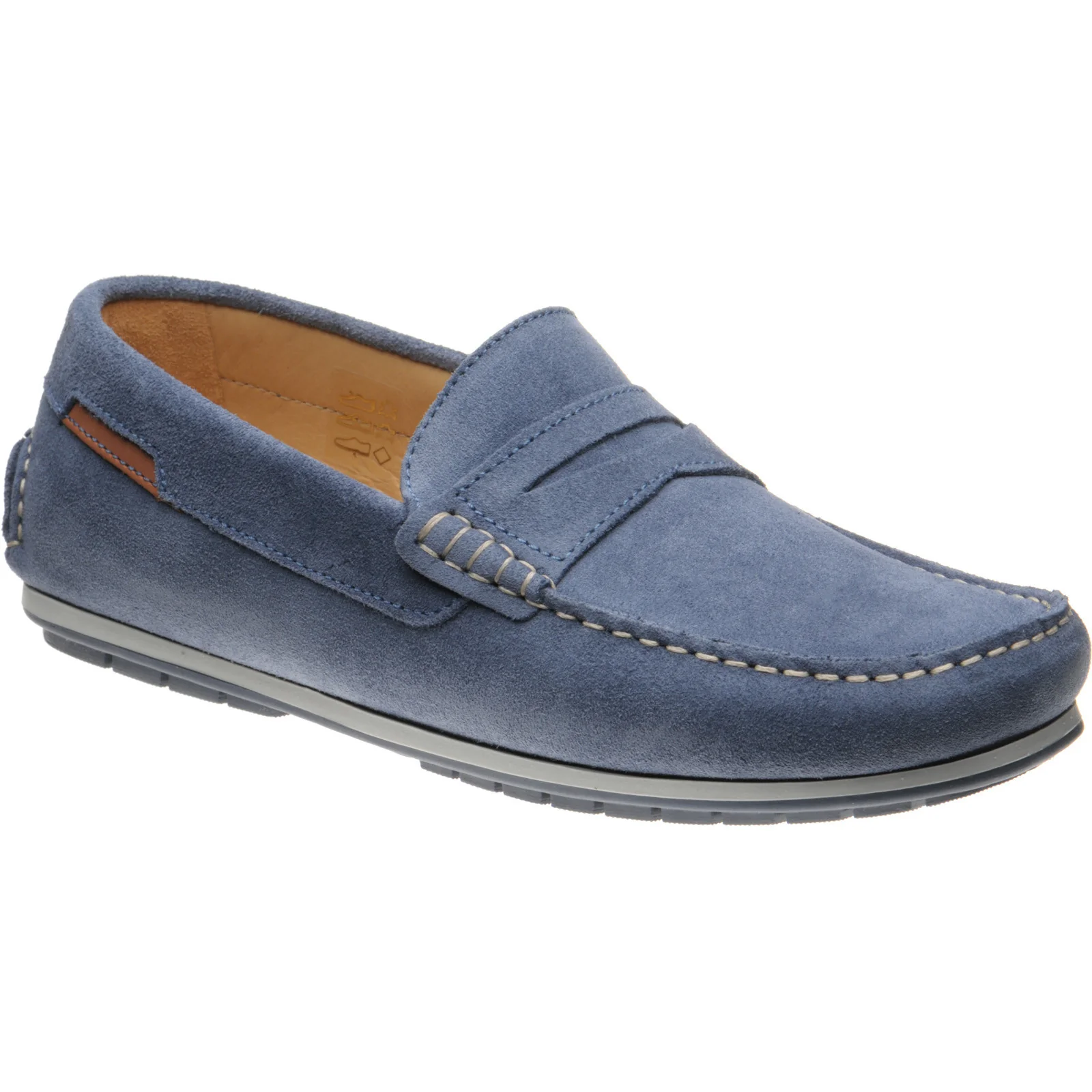 Herring Sardinia mens rubber-soled loafers in jeans suede