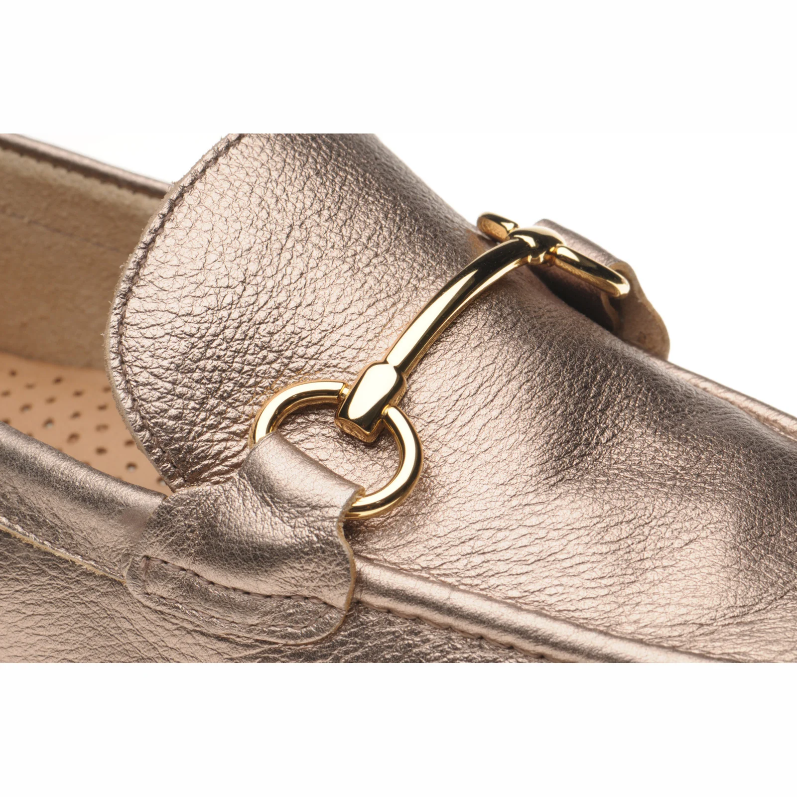 Herring Scarlette ladies rubber-soled loafers in gold - Image 5