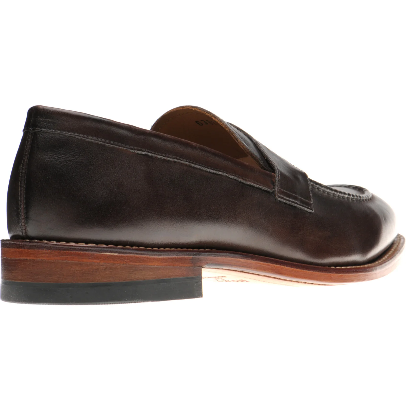 Herring Seaton mens loafers in dark brown calf - Image 4