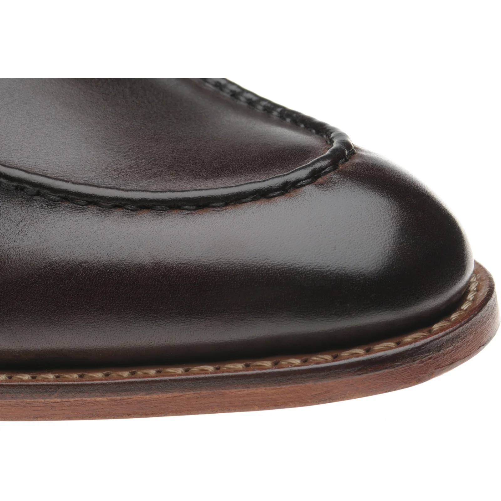 Herring Seaton mens loafers in dark brown calf - Image 5