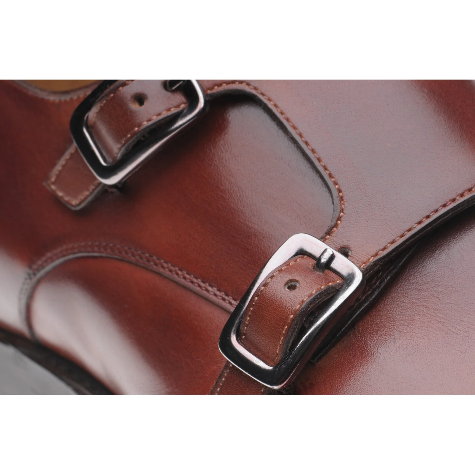 Herring Shakespeare mens double monk shoes in rosewood calf - Image 4