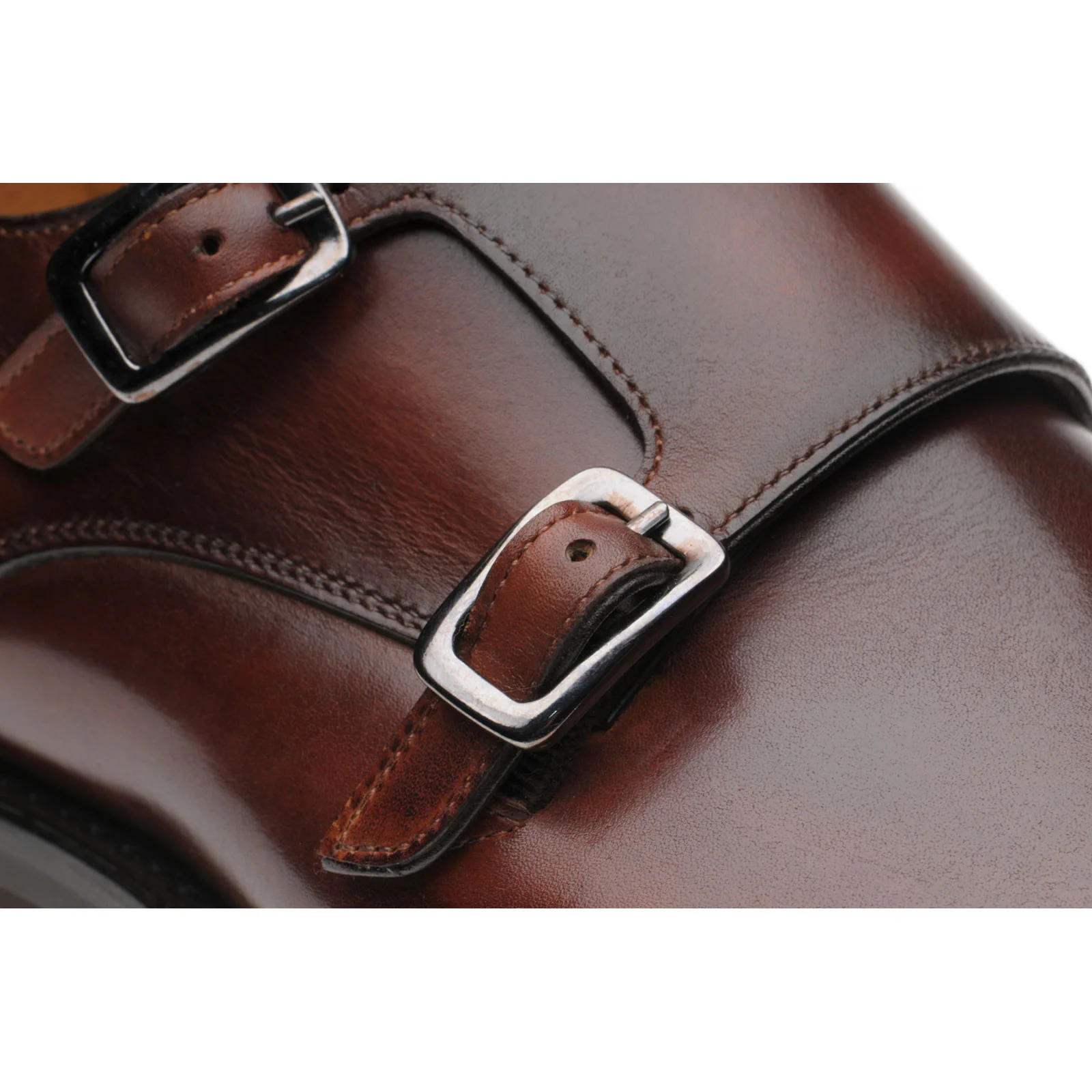 Herring Shakespeare R mens rubber-soled double monk shoes in rosewood calf - Image 4