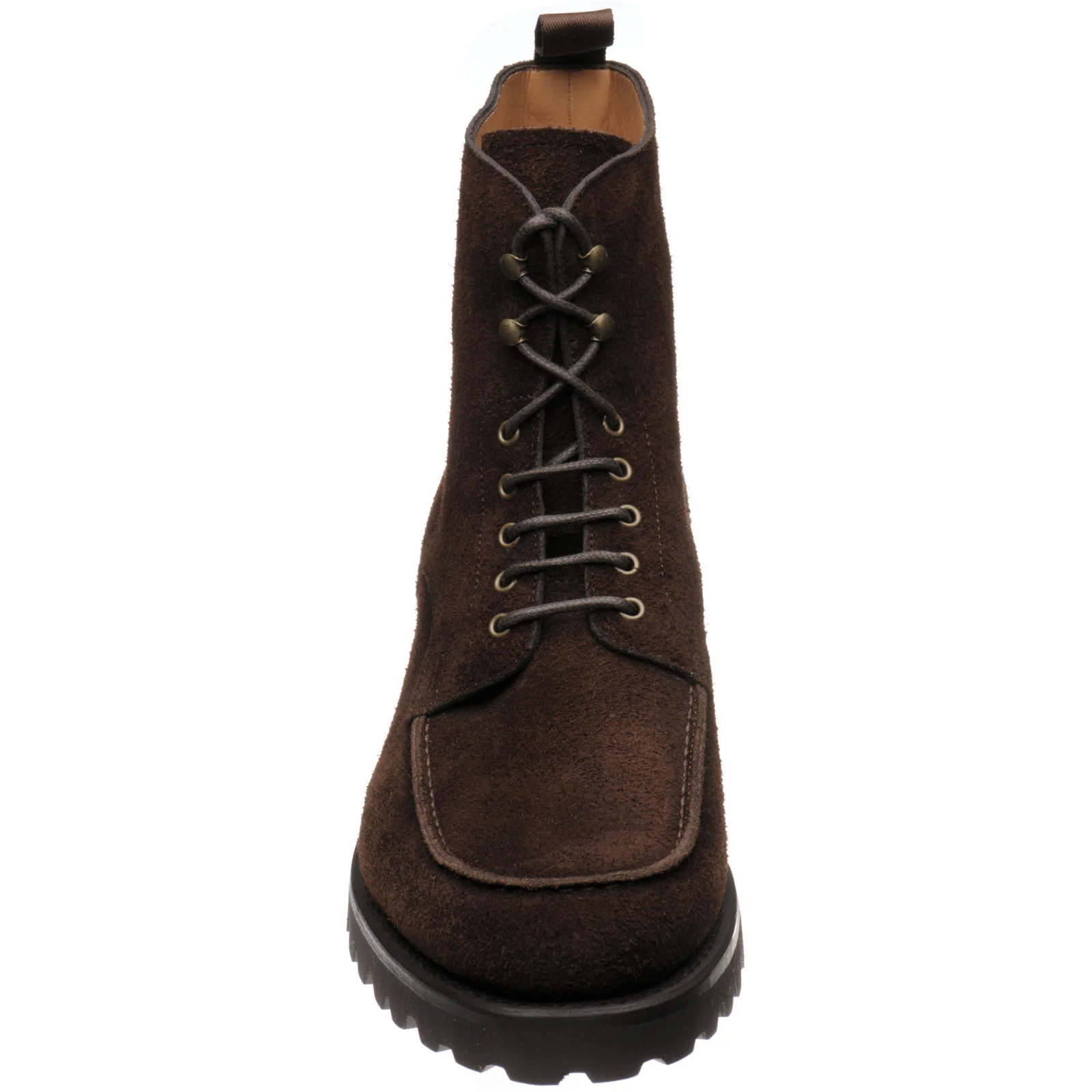 Herring Sharpham mens rubber-soled boots in dark brown suede - Image 2