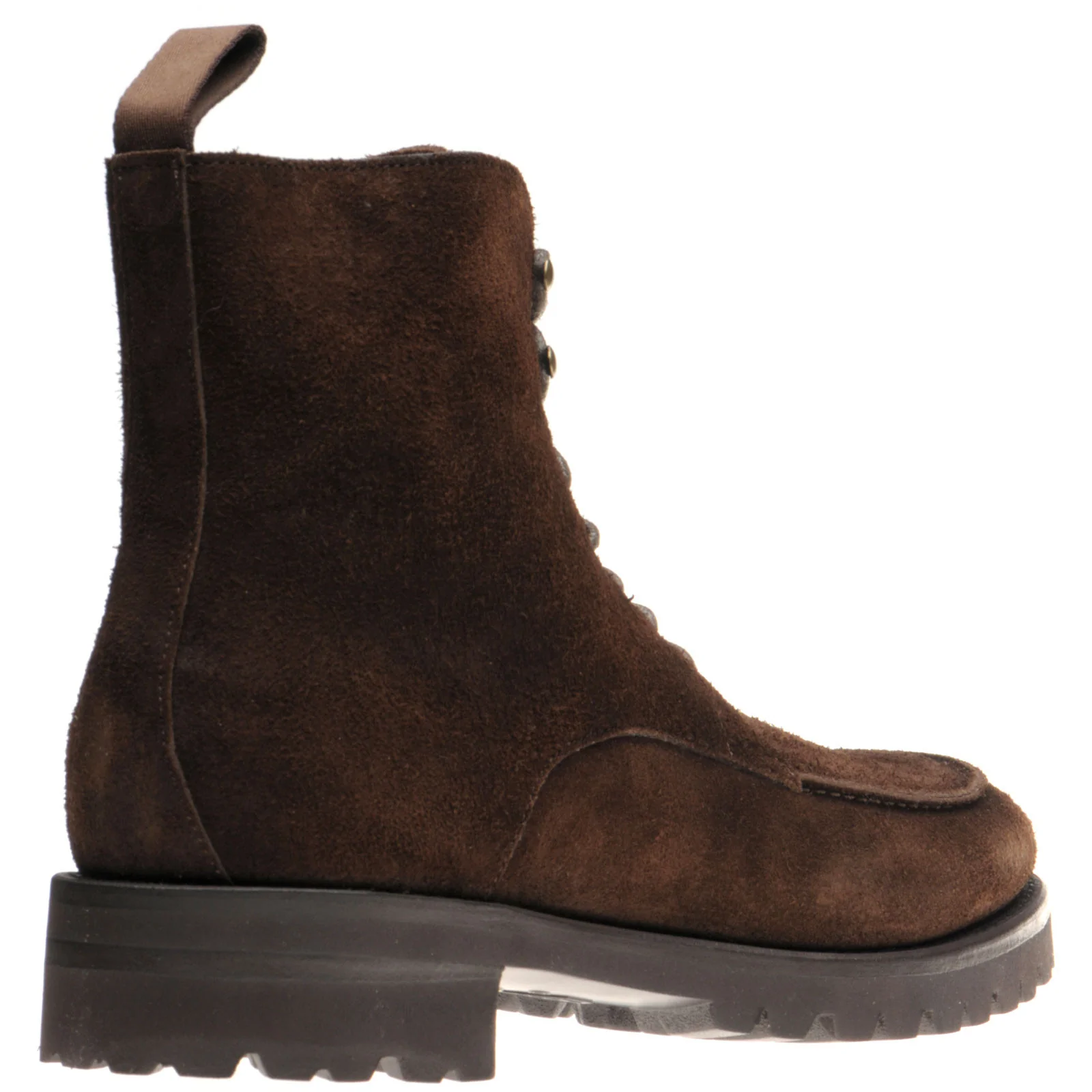 Herring Sharpham mens rubber-soled boots in dark brown suede - Image 4