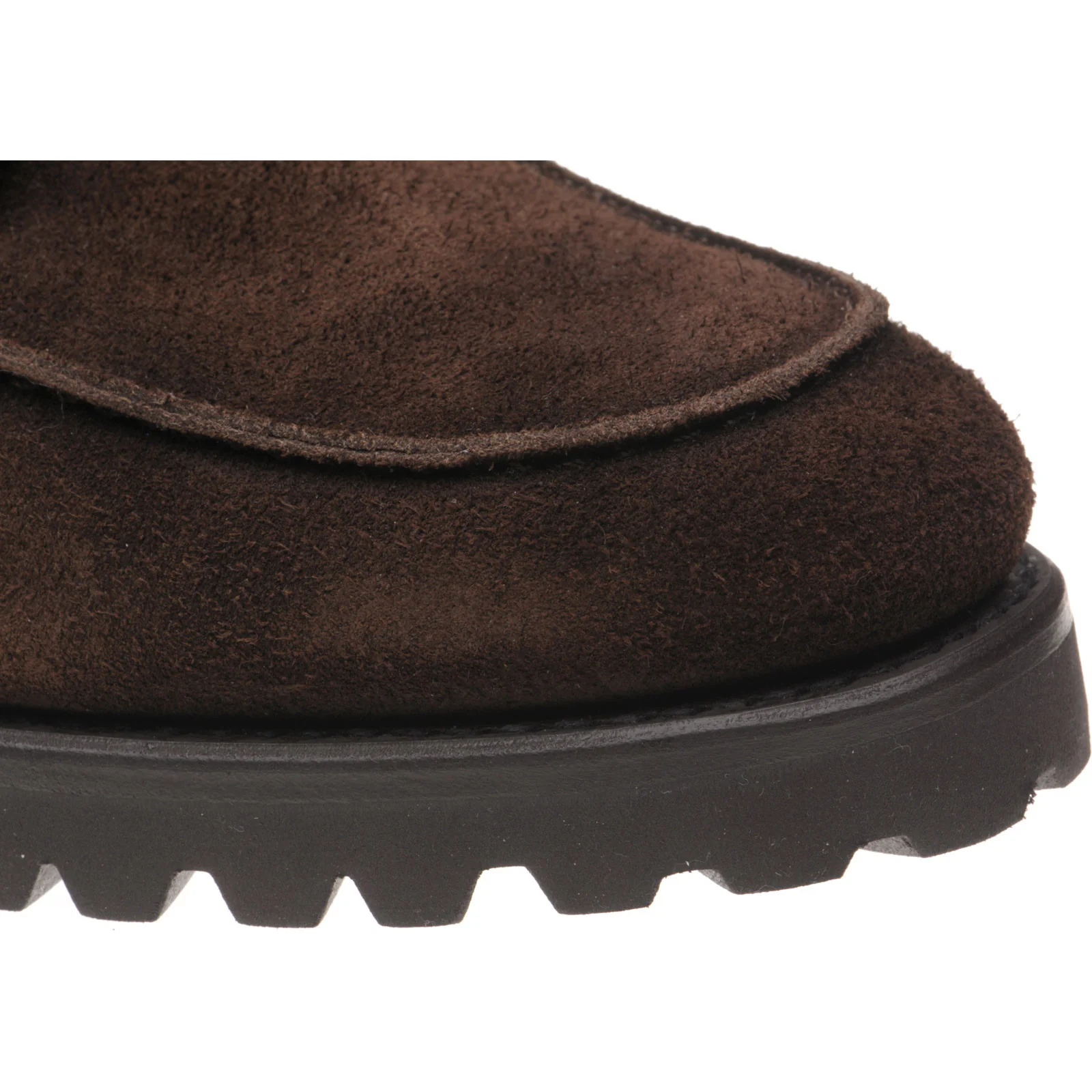 Herring Sharpham mens rubber-soled boots in dark brown suede - Image 5