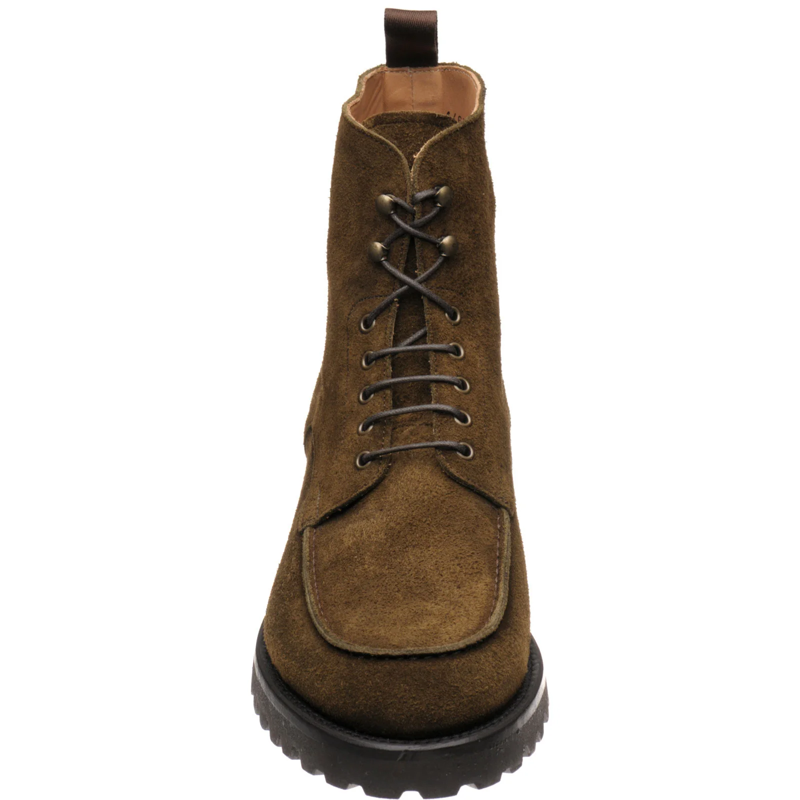 Herring Sharpham mens rubber-soled boots in dark green suede - Image 2