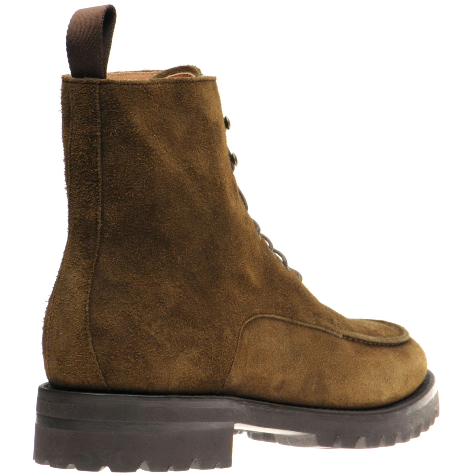Herring Sharpham mens rubber-soled boots in dark green suede - Image 4