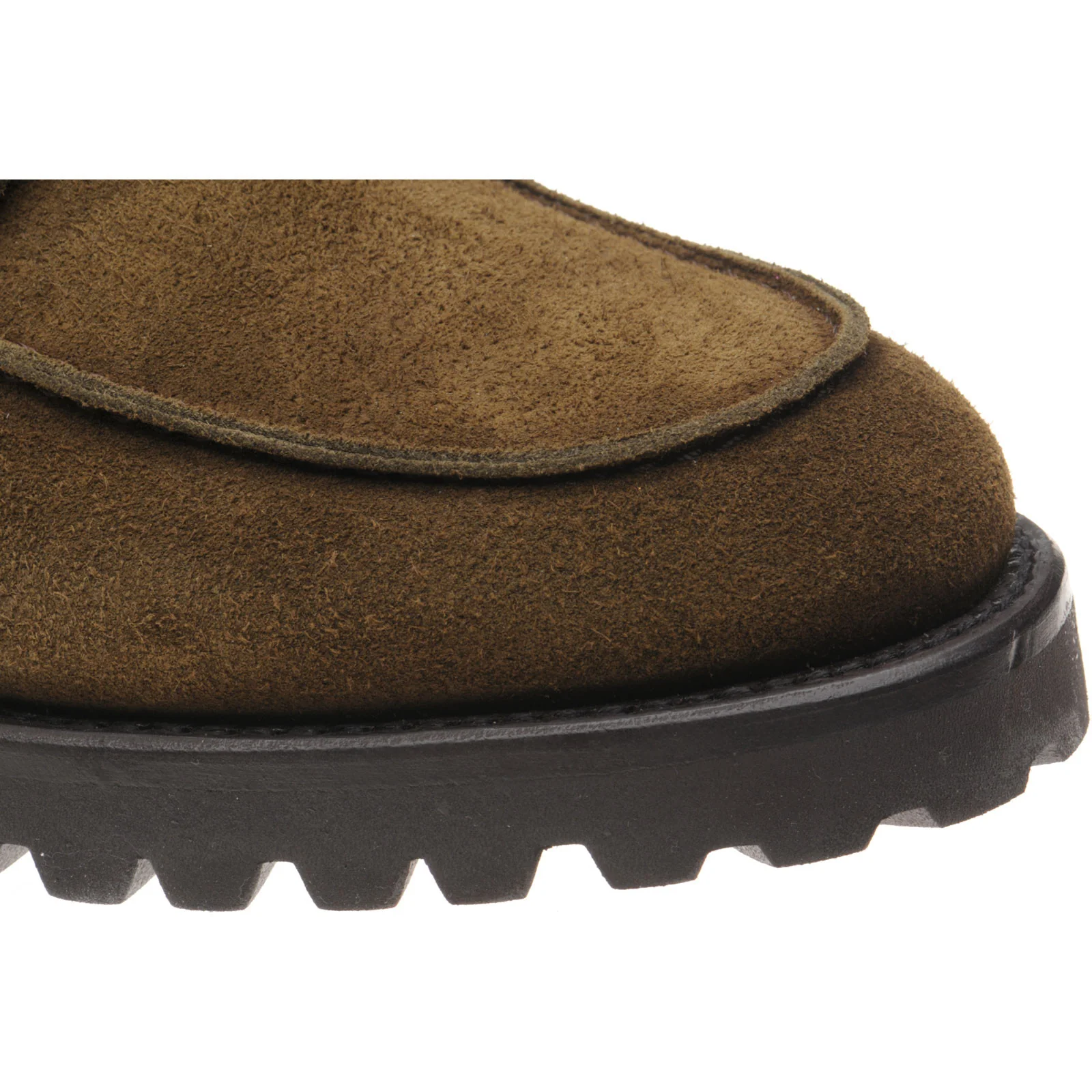 Herring Sharpham mens rubber-soled boots in dark green suede - Image 5