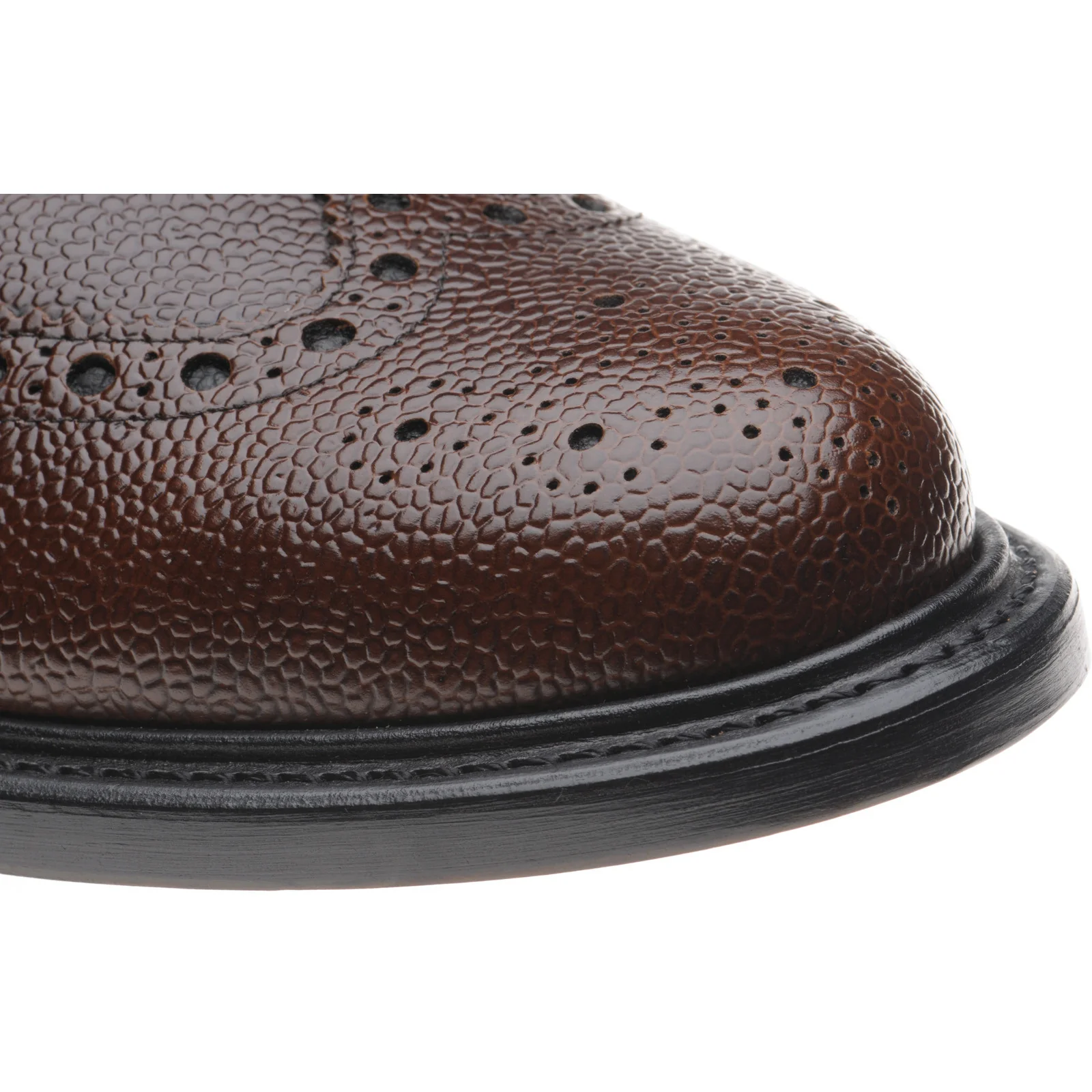 Herring Sheffield mens brogues in polished brown grain - Image 5