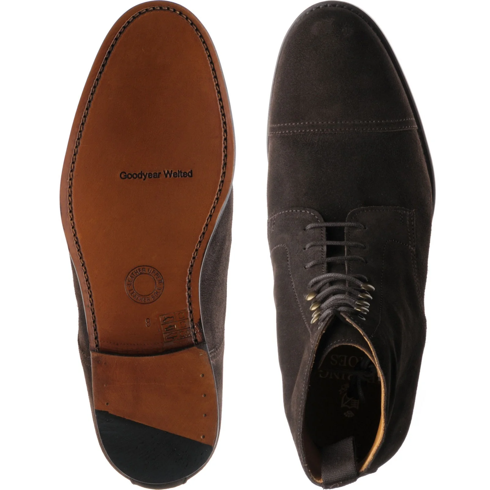 Herring Shelby mens boots in brown suede - Image 3