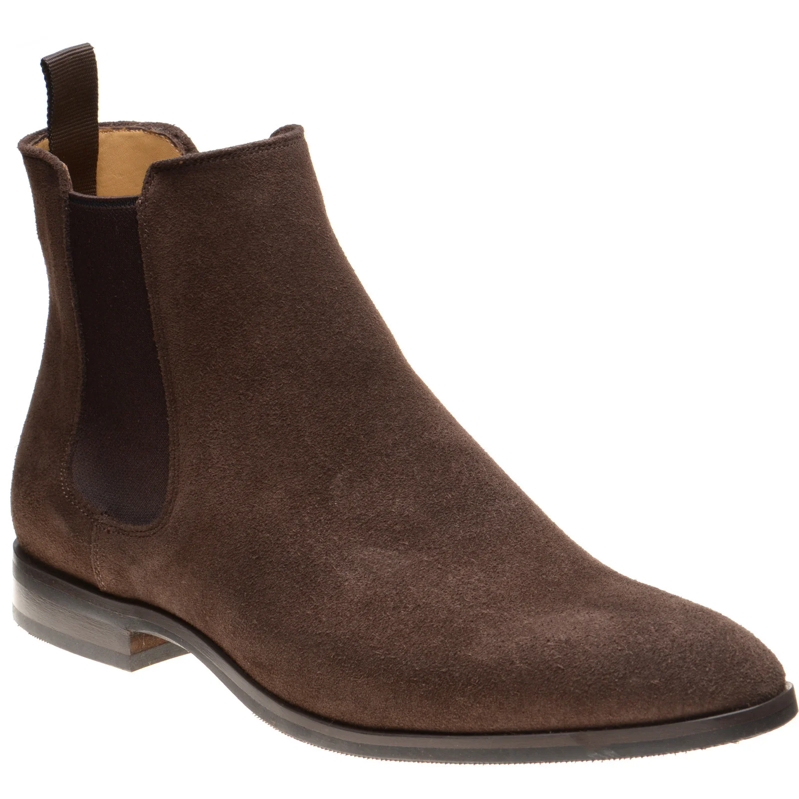 Herring Shelley mens rubber-soled Chelsea boots in brown suede