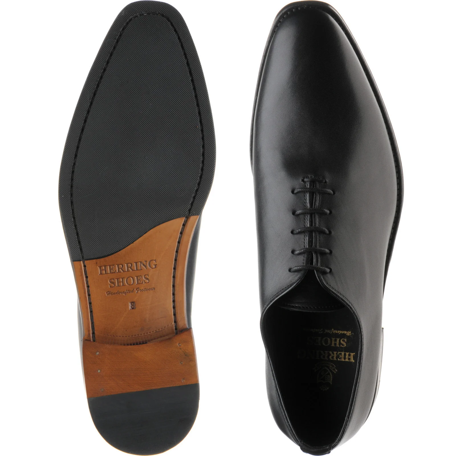Herring Shrewsbury mens hybrid-soled Oxfords in black calf (second) - Image 3
