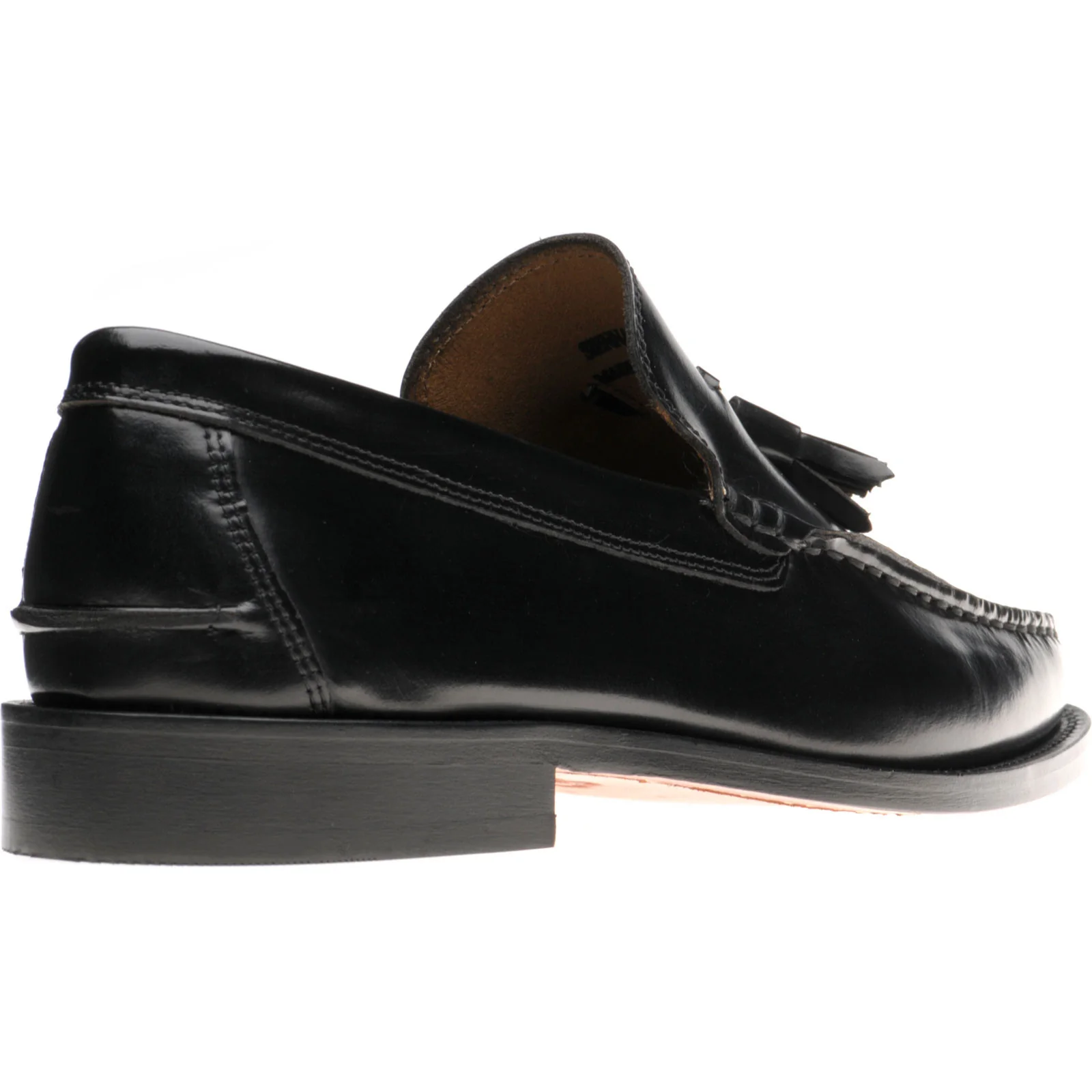 Herring Sienna II mens hybrid-soled tasselled loafers in black polished - Image 4