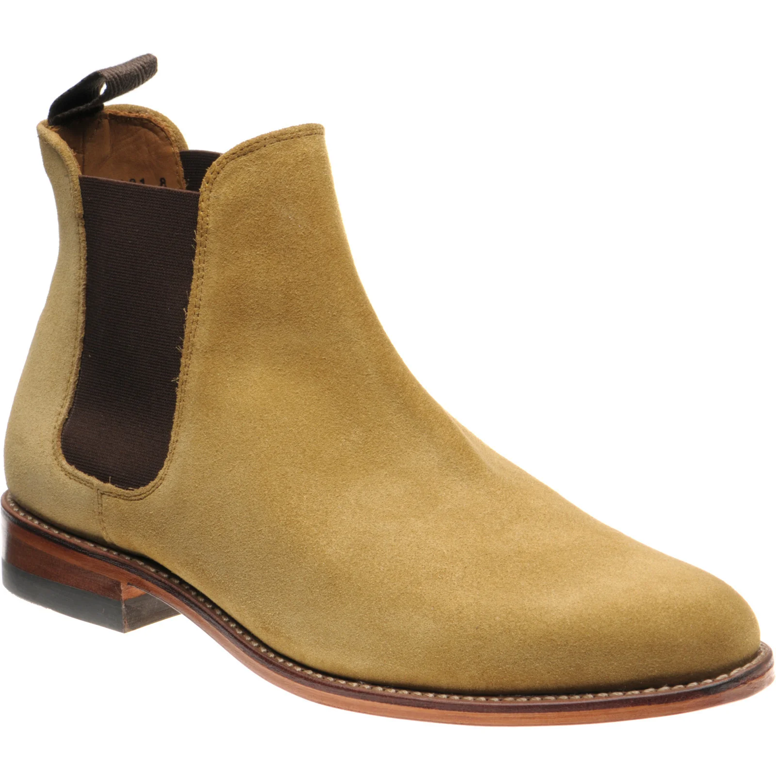 Herring Sittaford mens Chelsea boots in honey suede