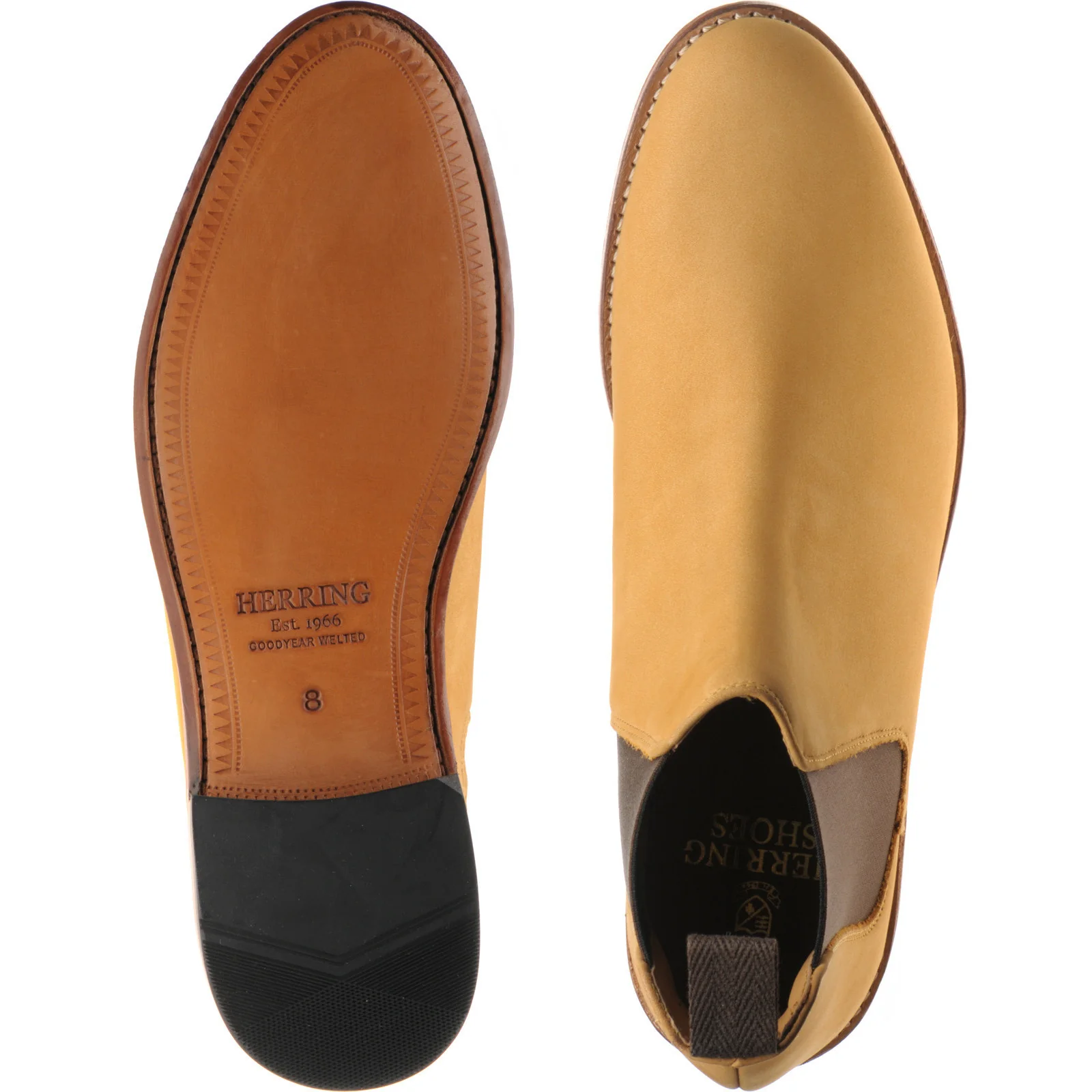 Herring Sittaford mens Chelsea boots in wheat nubuck - Image 3
