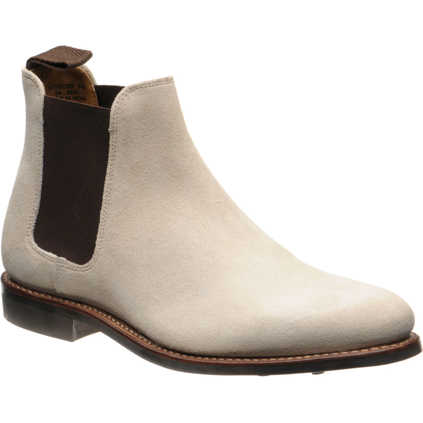 Herring Sittaford Rubber mens rubber-soled Chelsea boots in arctic suede