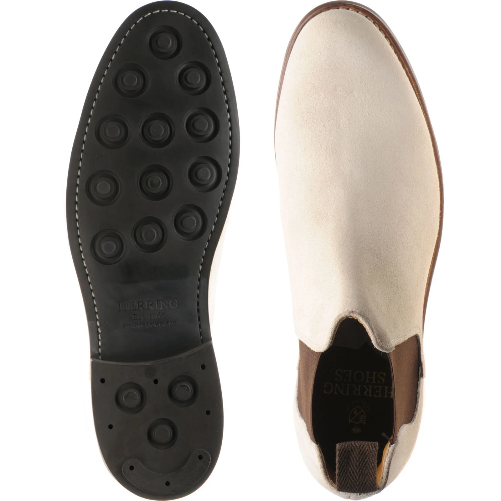 Herring Sittaford Rubber mens rubber-soled Chelsea boots in arctic suede - Image 3