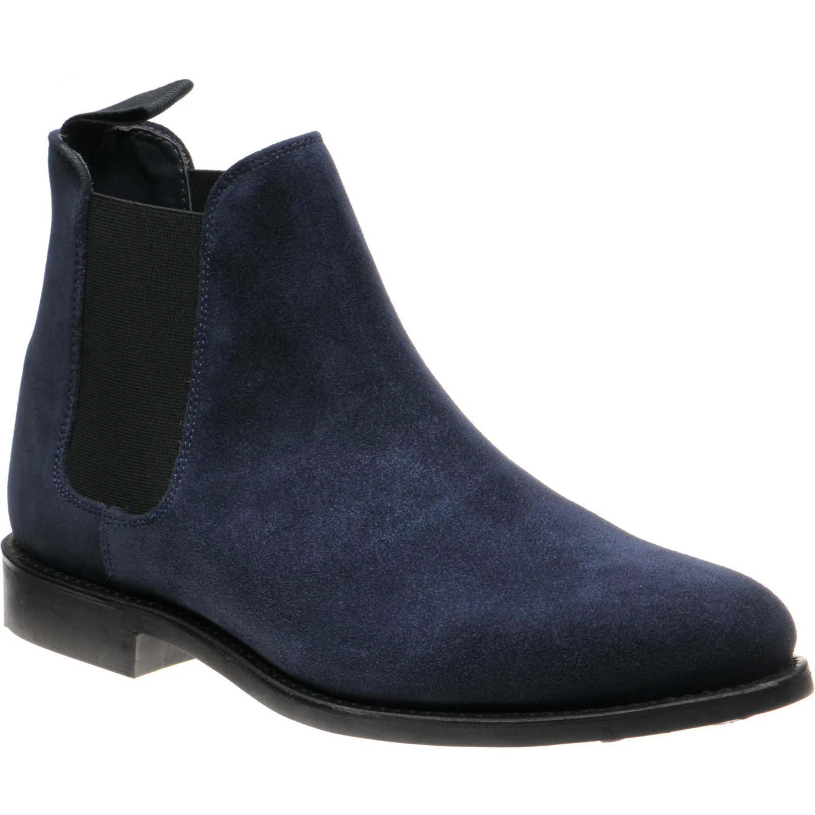 Herring Sittaford Rubber mens rubber-soled Chelsea boots in blue suede