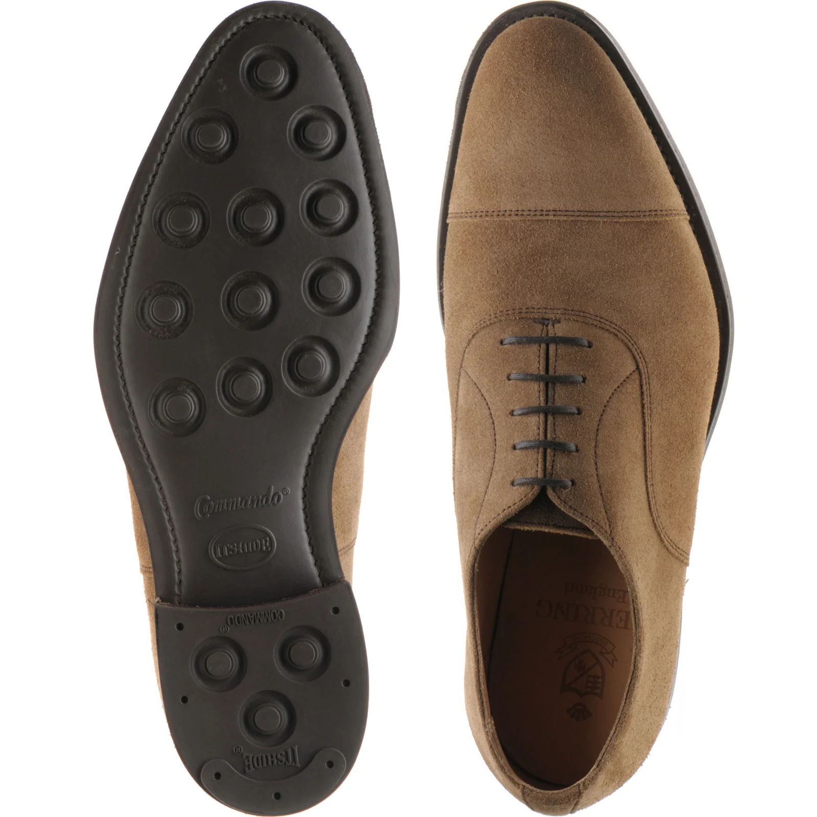 Herring Sligo Rubber mens rubber-soled Oxfords in taupe suede - Image 3