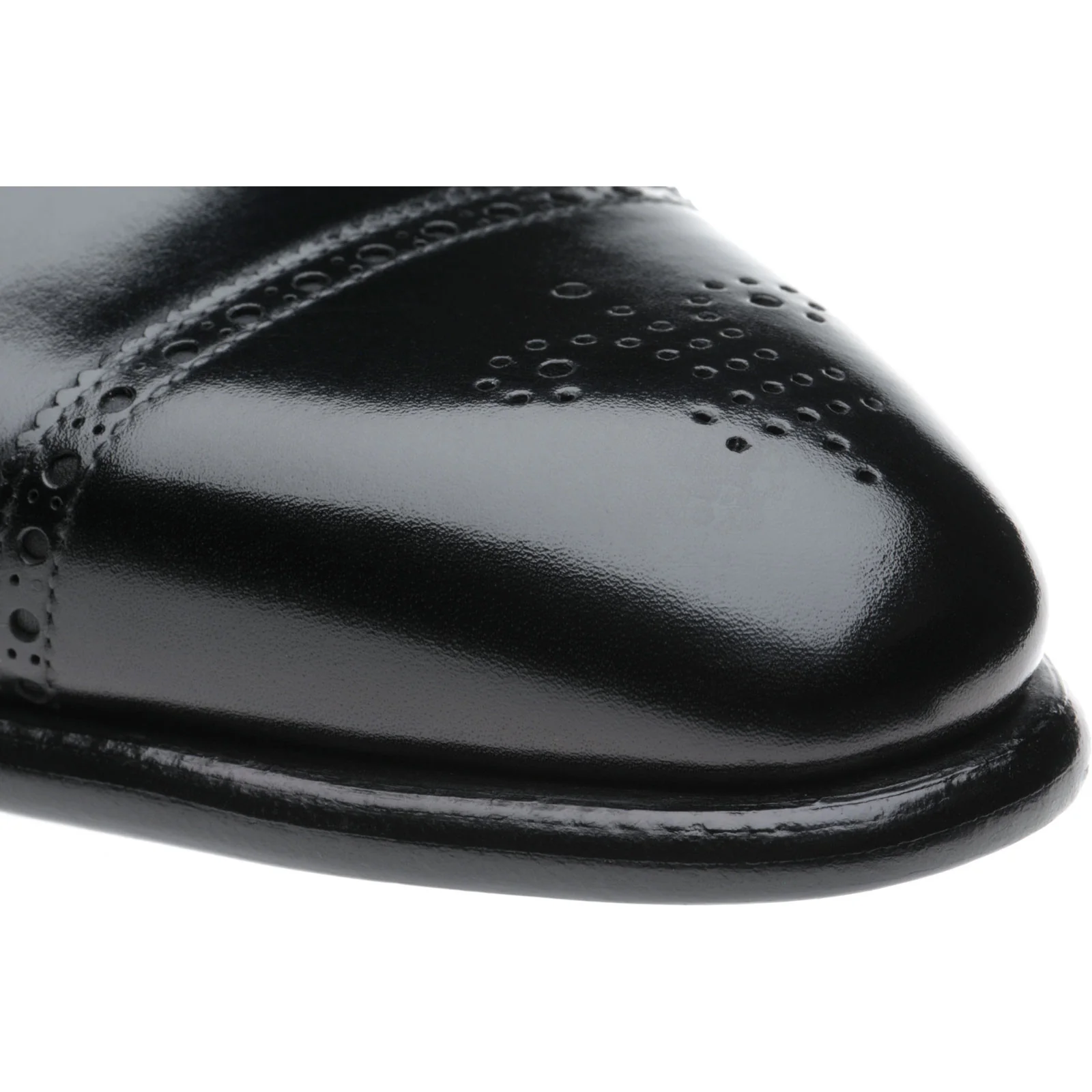 Herring Sloane mens semi-brogues in black calf - Image 5