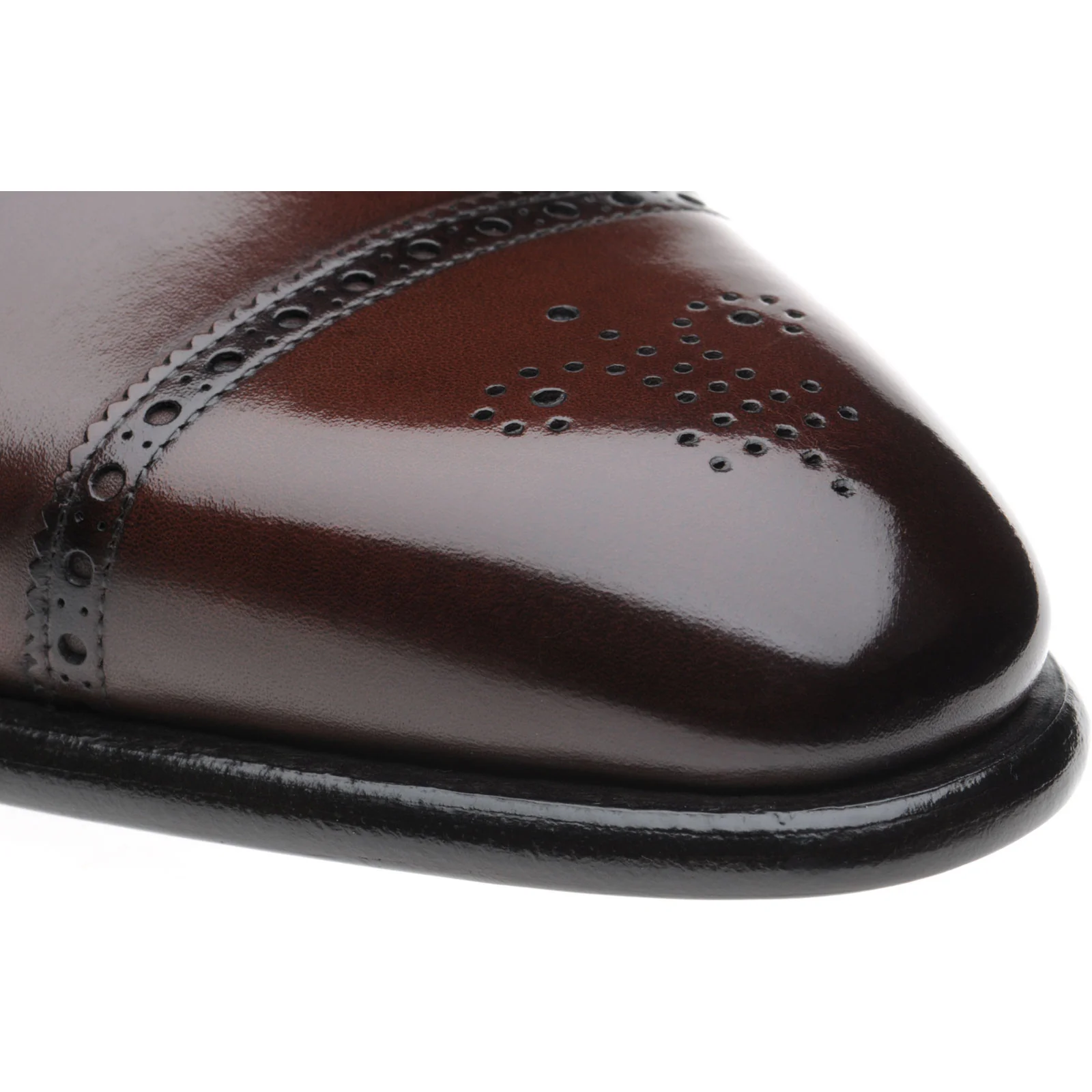 Herring Sloane mens semi-brogues in dark brown calf - Image 5