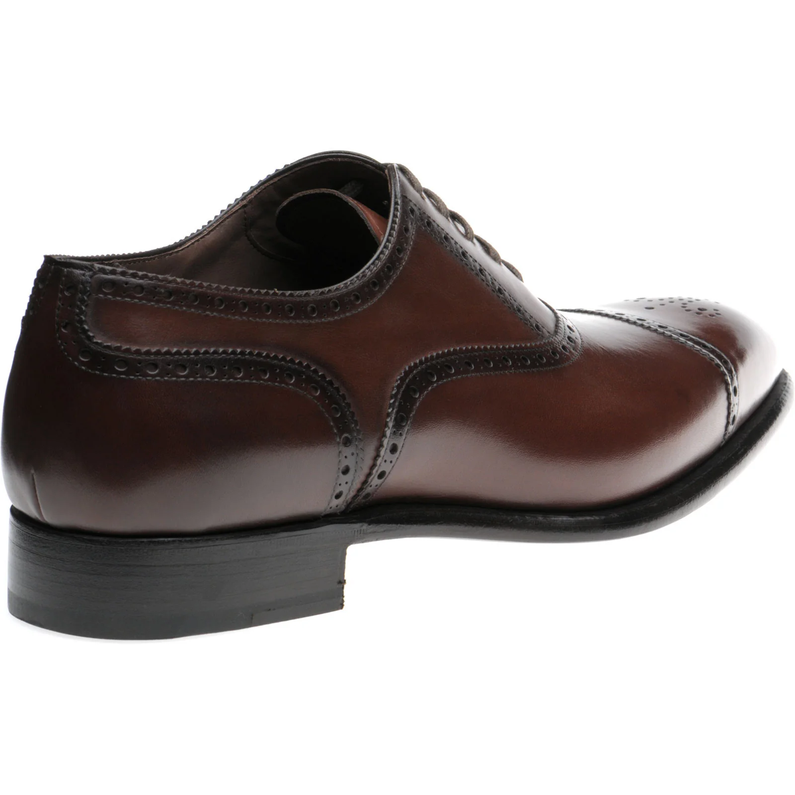 Herring Sloane mens semi-brogues in dark brown calf (second) - Image 4