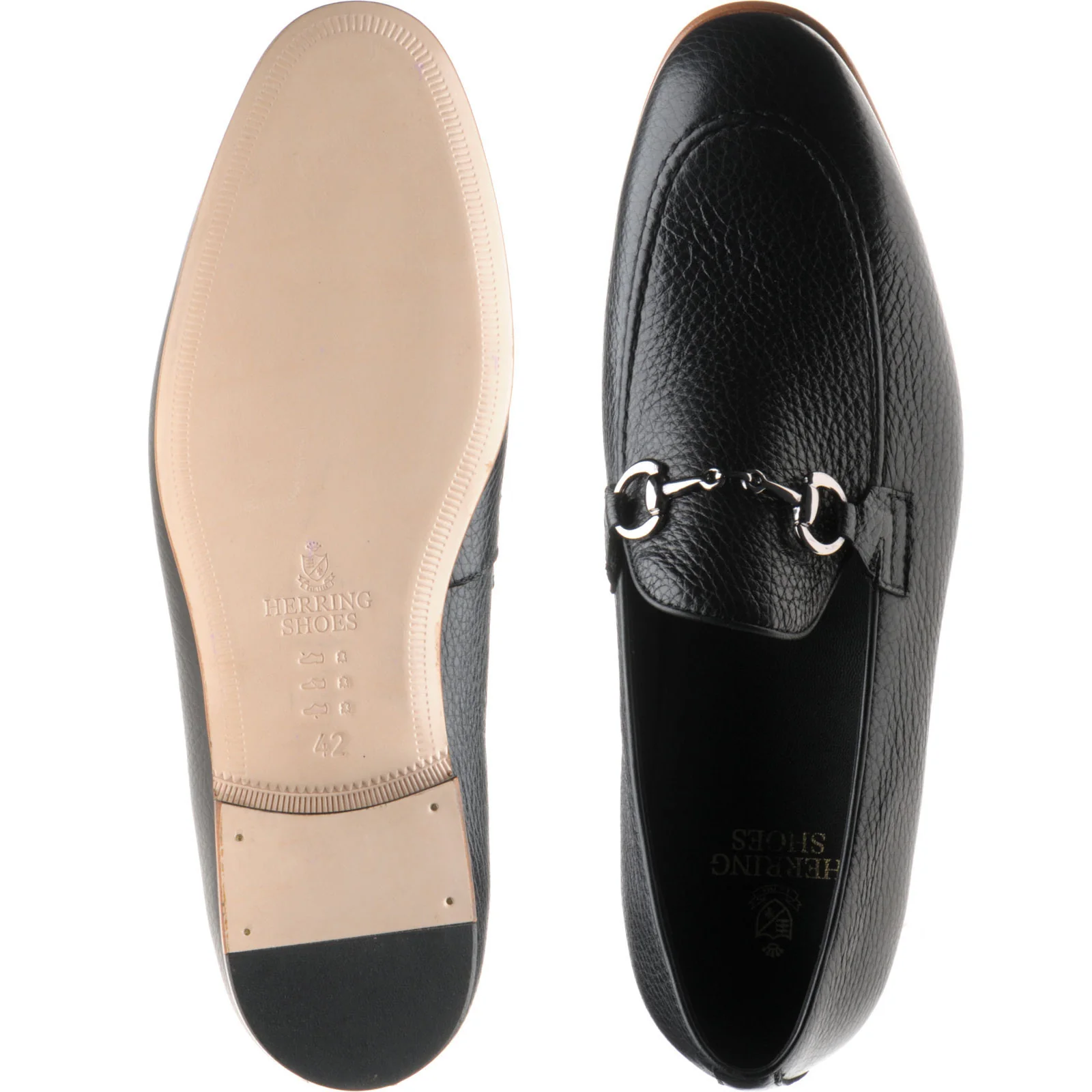 Herring Snaffle mens loafers in black deerskin - Image 3